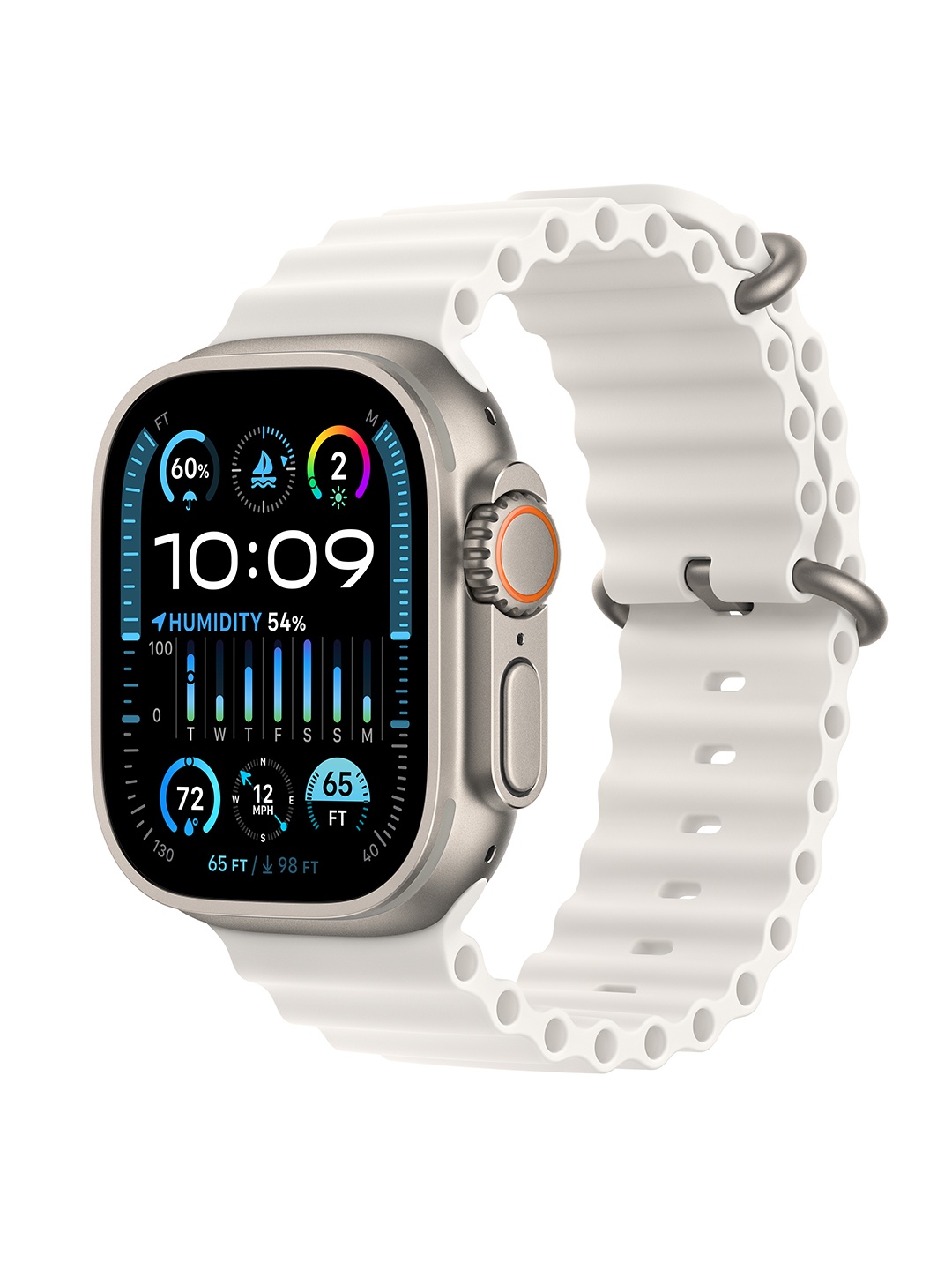

Apple Watch Ultra 2 GPS + Cellular 49 mm Titanium Case with Ocean Band, White
