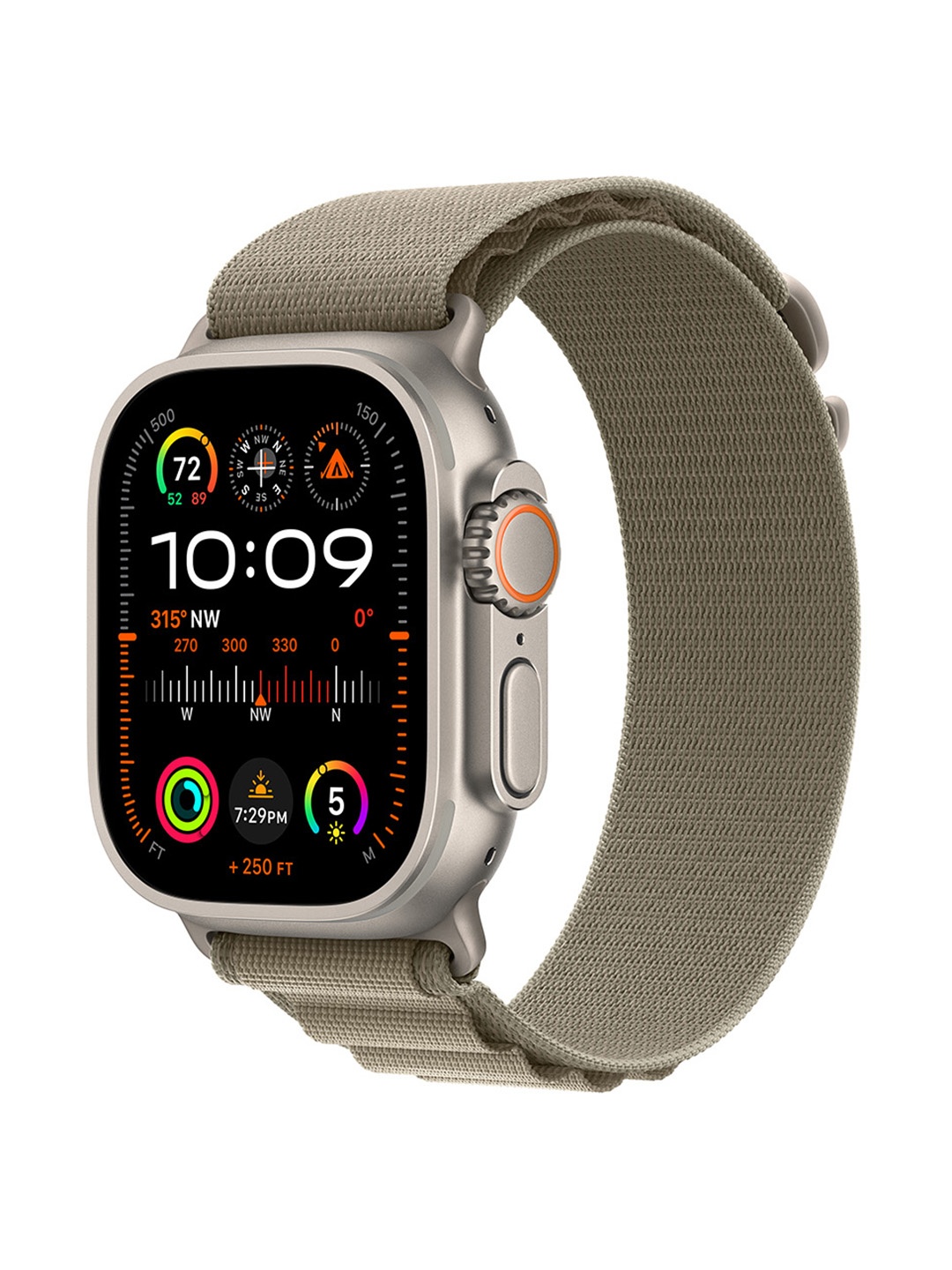 

Apple Watch Ultra 2 GPS + Cellular 49 mm Titanium Case with Alpine Loop, Olive