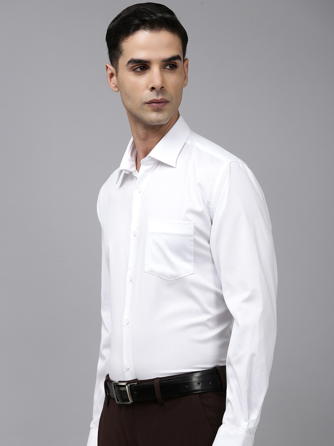 

Van Heusen Custom Fit Self Design Pinstripes Formal Shirt, White