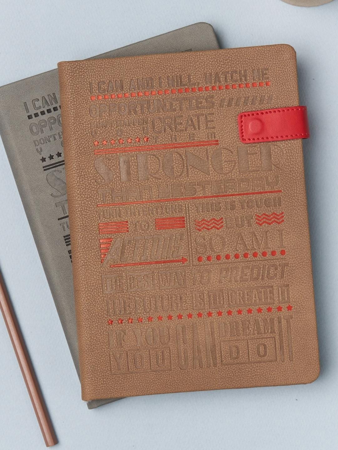 

Doodle A5 Leather Flip Bound Notebook With Magnetic Flip Closure, Brown
