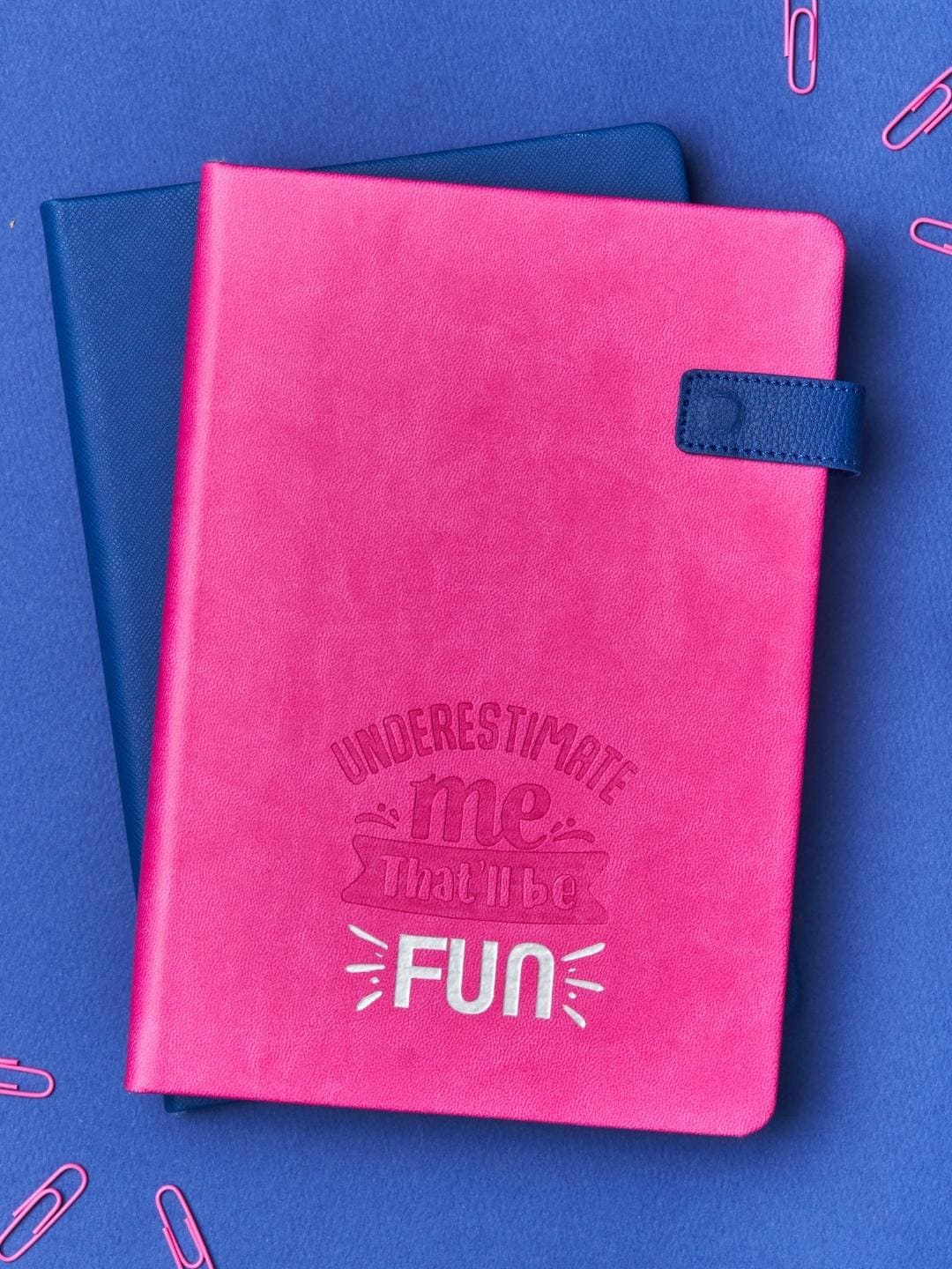 

Doodle Underestimate Me Printed Flip Bound A5 Notebook With Magnetic Flip Closure, Pink