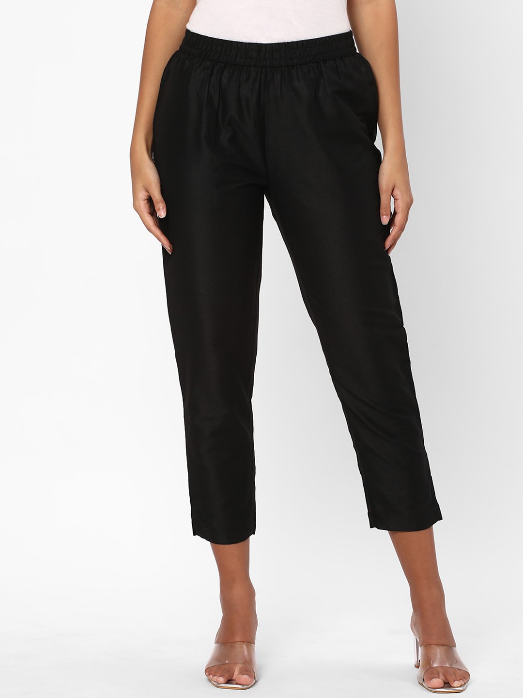 

R&B Women Slim Fit Trousers, Black