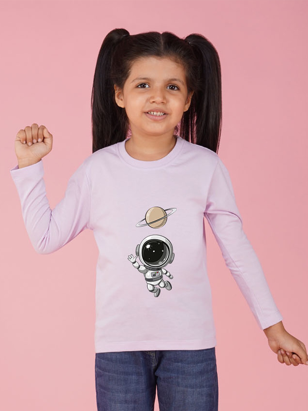 

NUSYL Girls space Printed Long Sleeves T-shirt, Purple