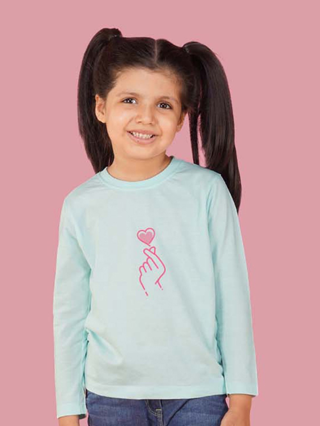 

NUSYL Girls Graphic Printed Long Sleeves T-shirt, Blue