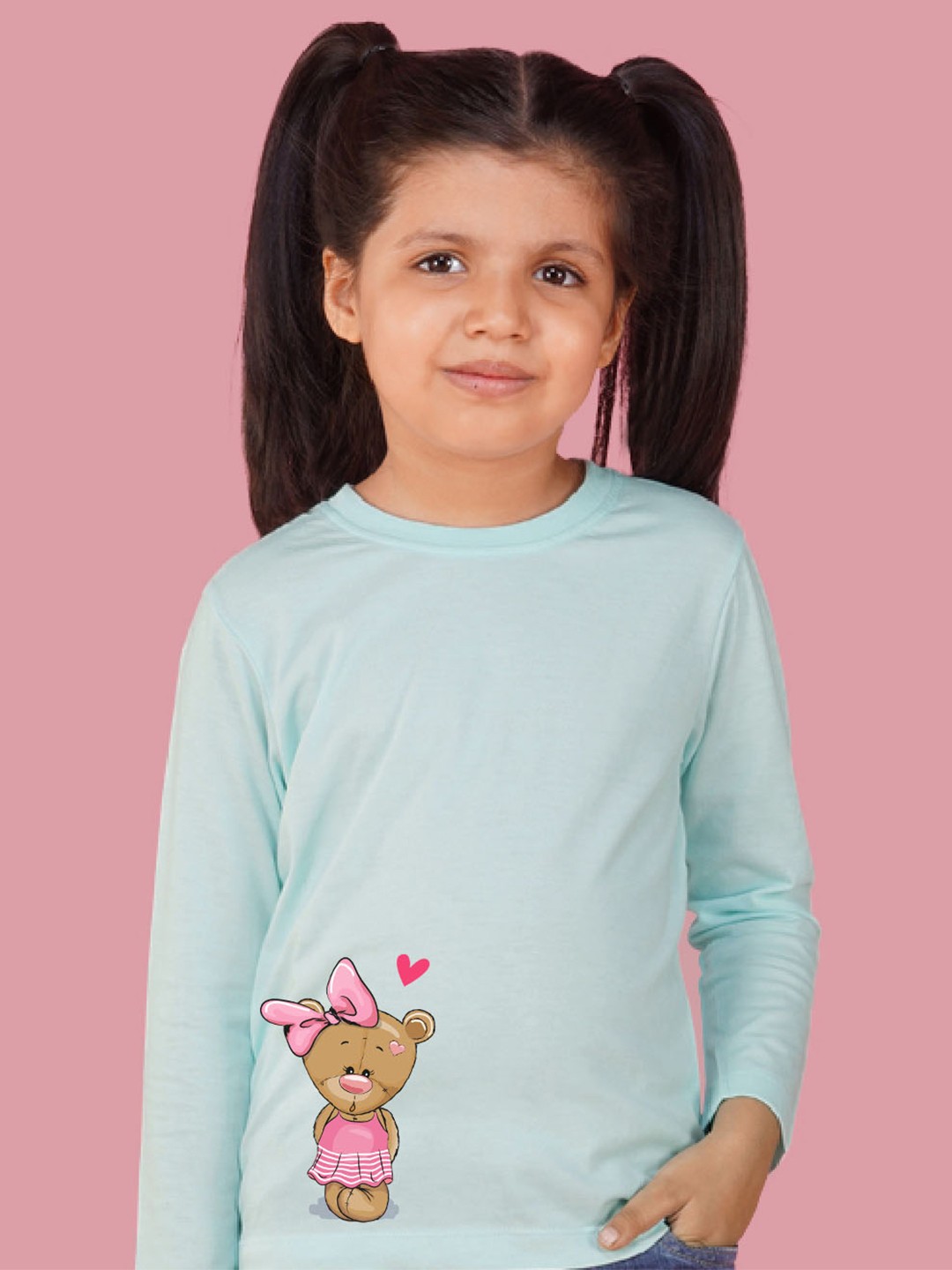 

NUSYL Girls Printed Long Sleeves T-shirt, Blue