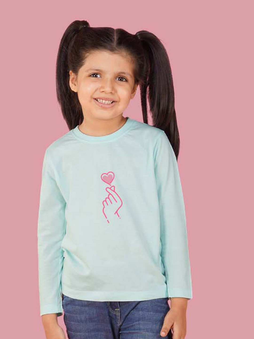 

NUSYL Girls Graphic Printed Round Neck T-shirt, Blue