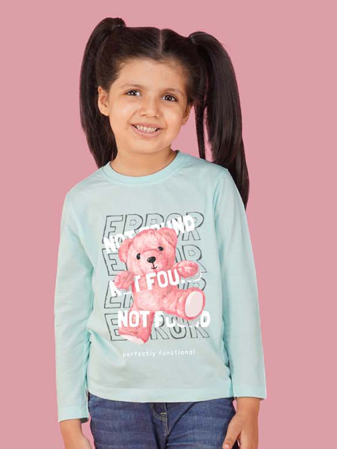 

NUSYL Girls Graphic Printed T-shirt, Blue