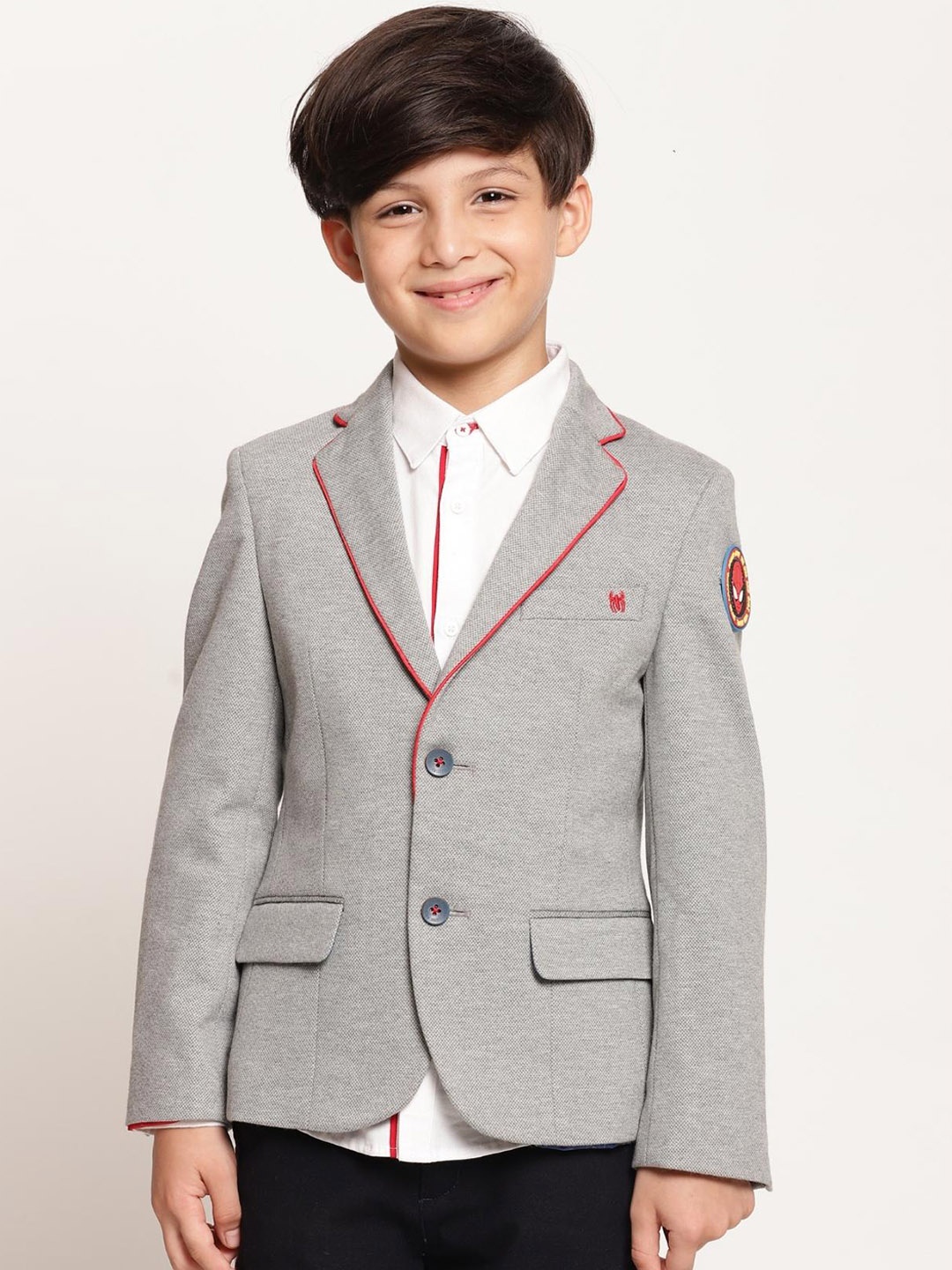 

One Friday Boys Notched Lapel Spider Man Single Breasted Blazer, Grey