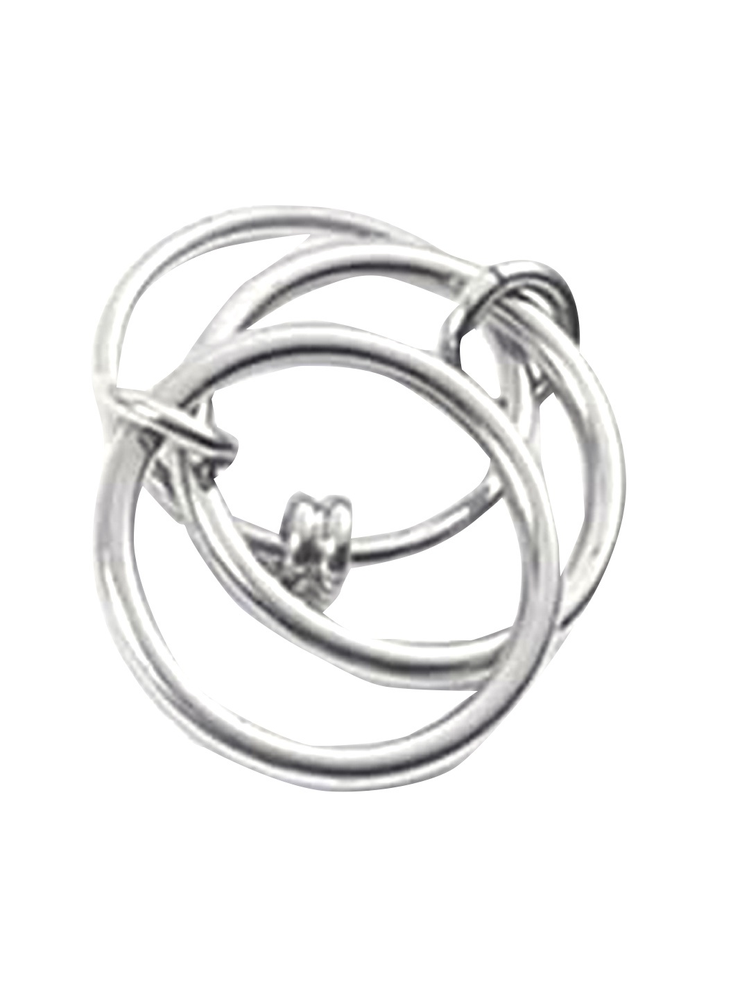 

Inaya Rhodium Plated Stainless Steel Stackable Finger Ring, Silver