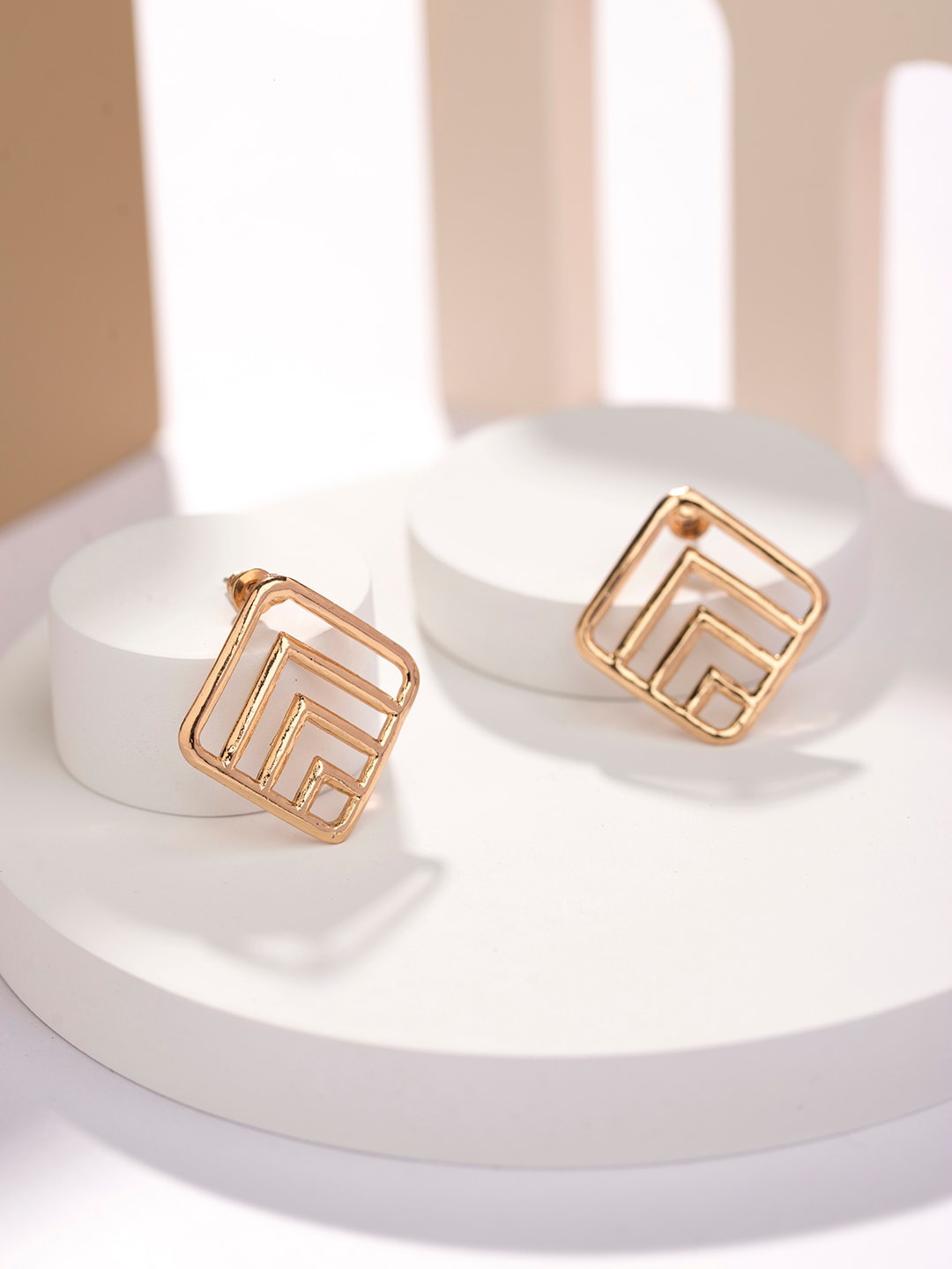 

PRITA BY PRIYAASI Gold-Plated Contemporary Studs Earrings