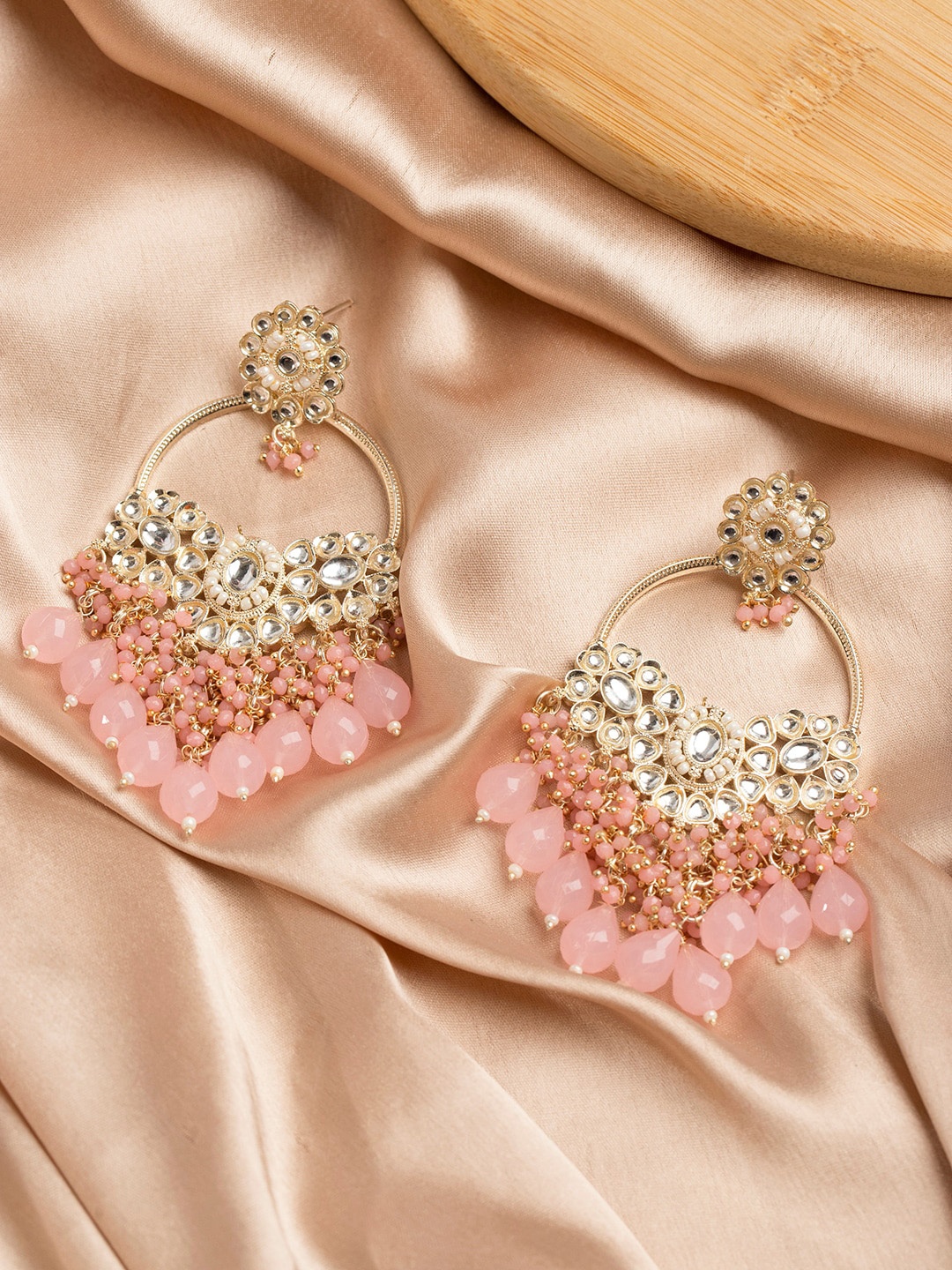 

Priyaasi Gold-Plated Contemporary Chandbalis Earrings