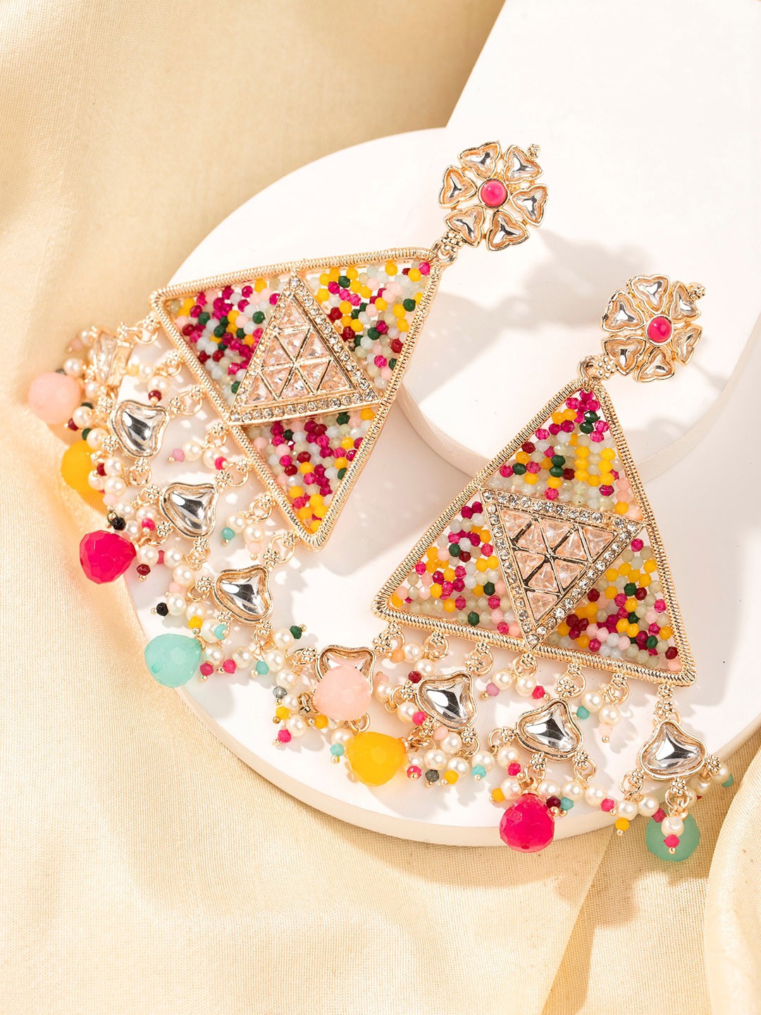 

Priyaasi Gold-Plated Geometric Drop Earrings