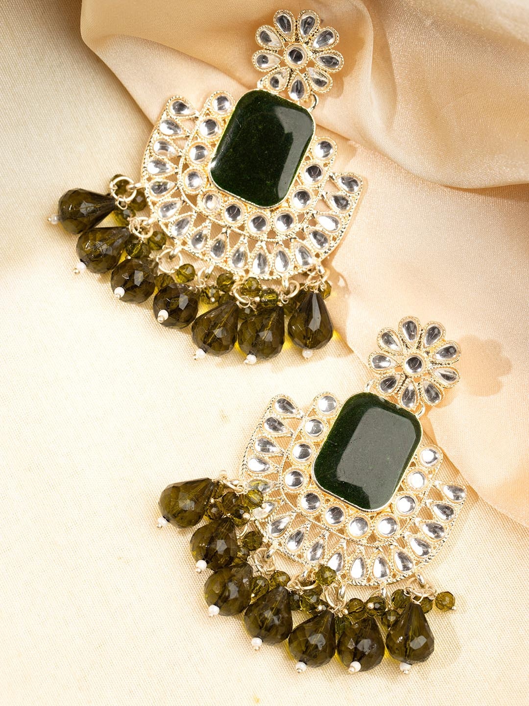 

Priyaasi Gold-Plated Contemporary Drop Earrings