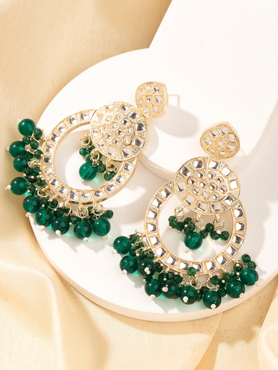 

Priyaasi Gold-Plated Contemporary Drop Earrings
