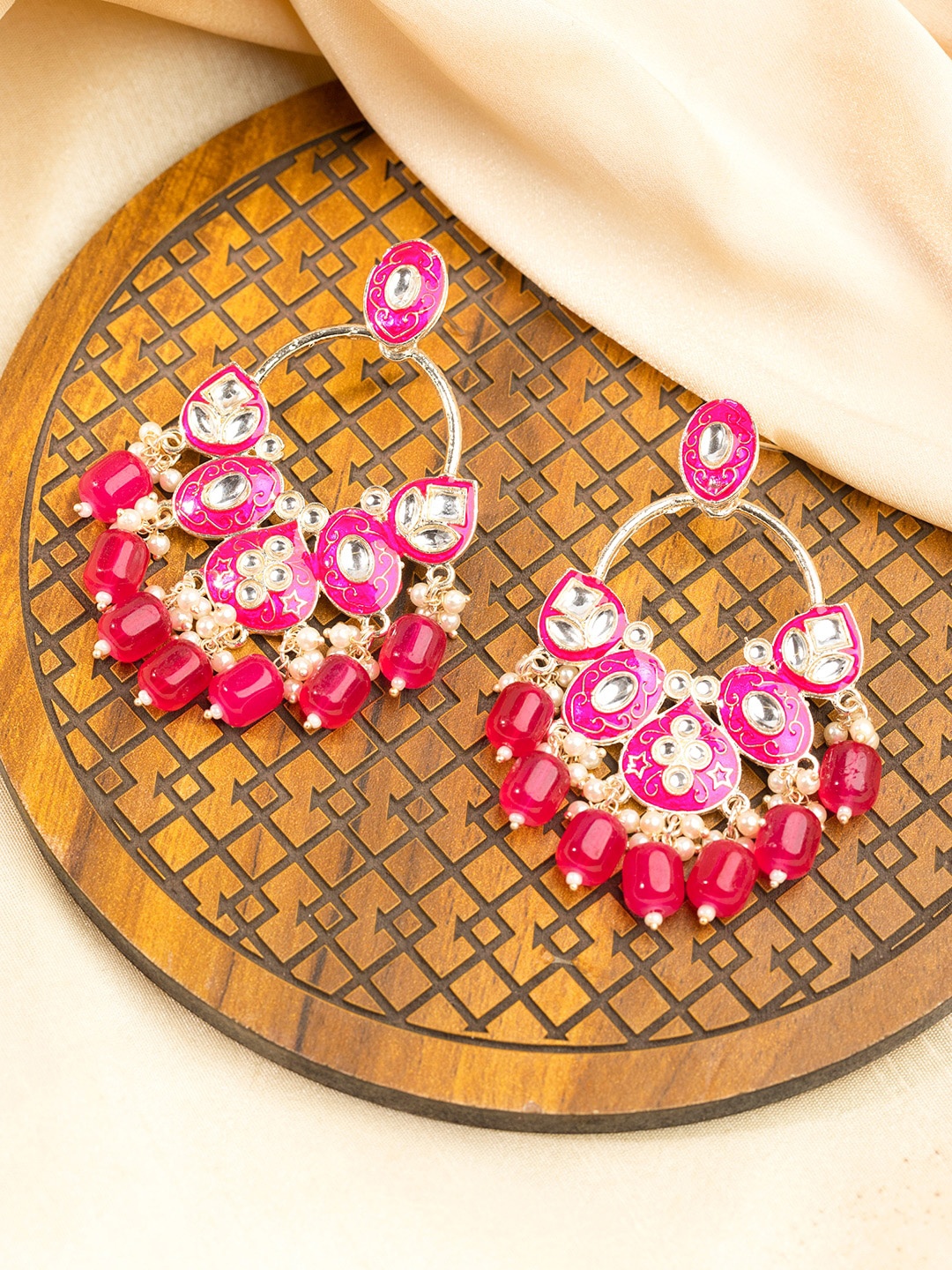 

Priyaasi Gold-Plated Meenakari Drop Earrings