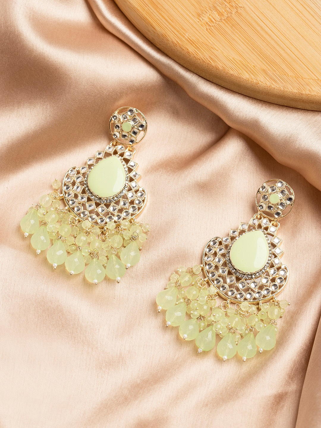 

Priyaasi Gold-Plated Contemporary Drop Earrings