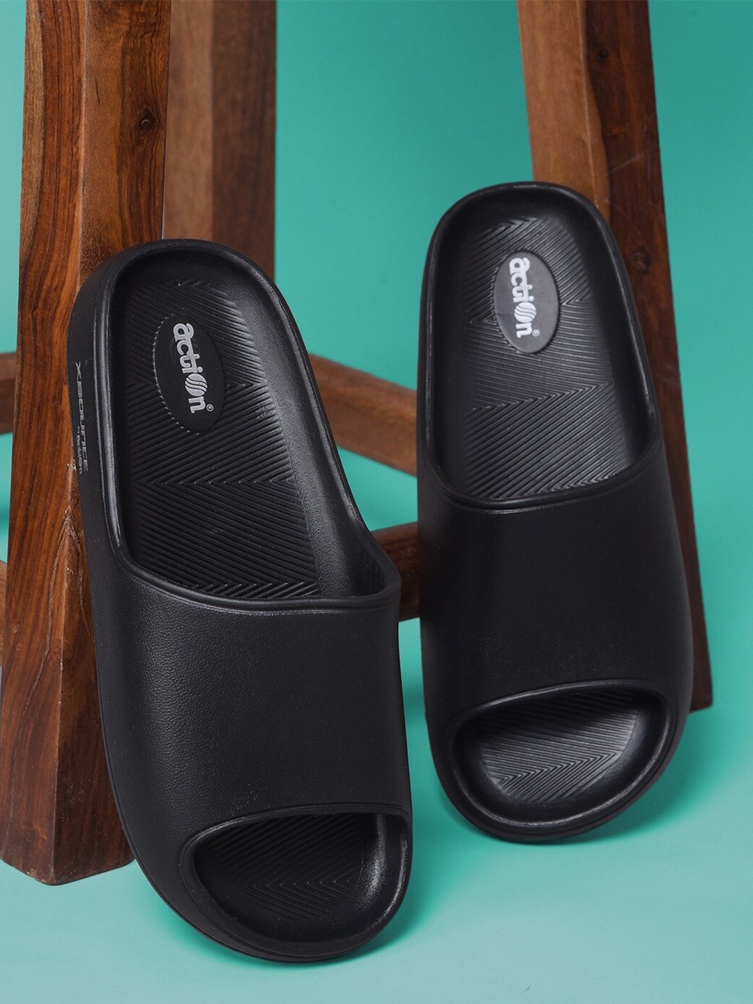 

Action EVA Flotter Men Open Toe Sliders, Black
