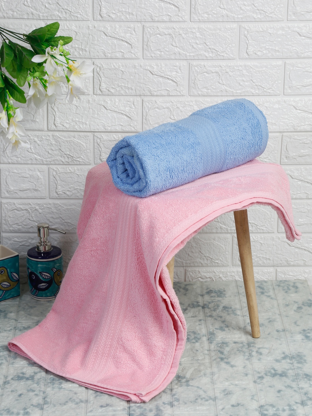 

Naksh Pink 2 Pieces 450 GSM Pure Cotton Bath Towels