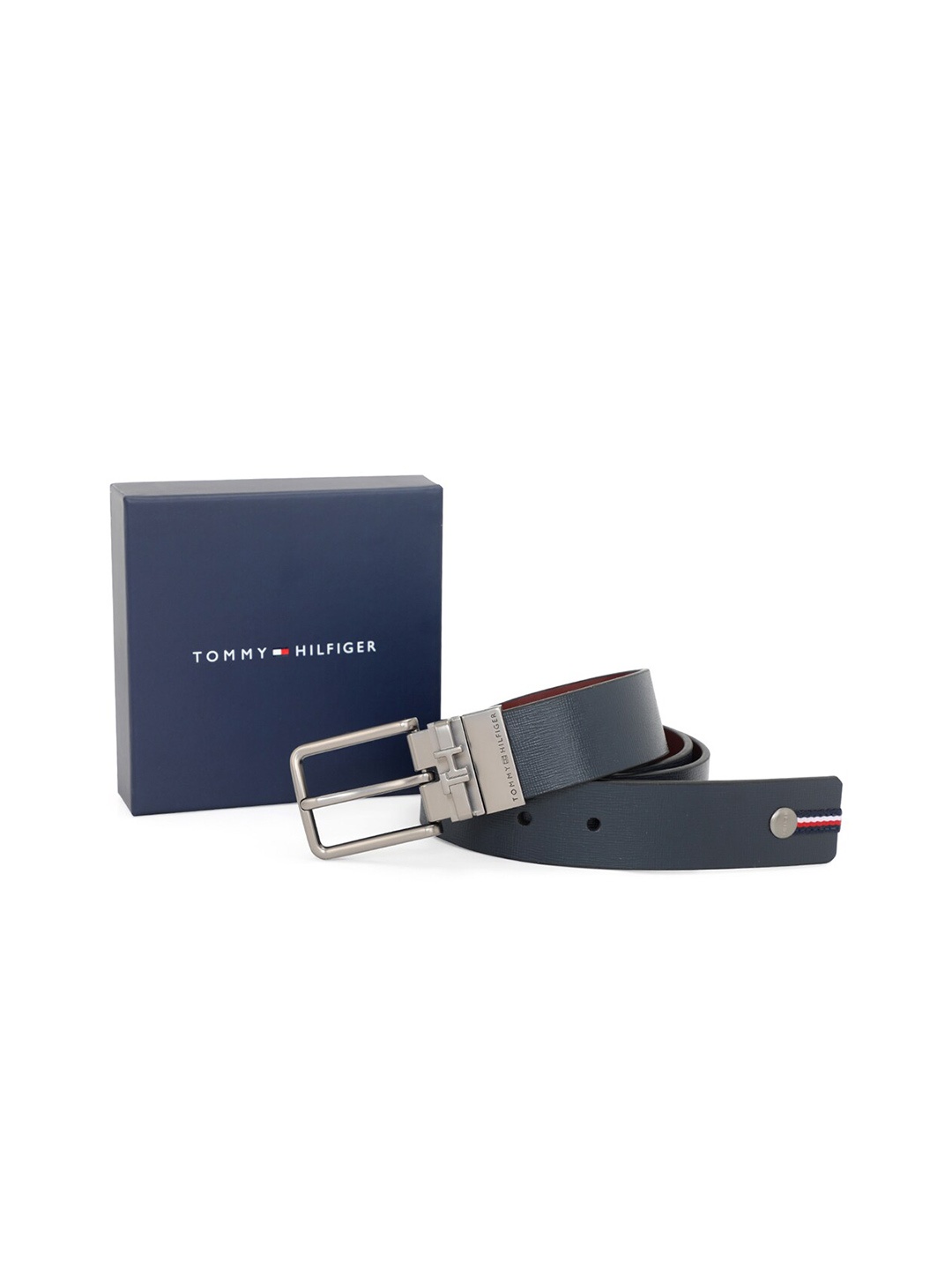 

Tommy Hilfiger Men Leather Reversible Belt, Navy blue