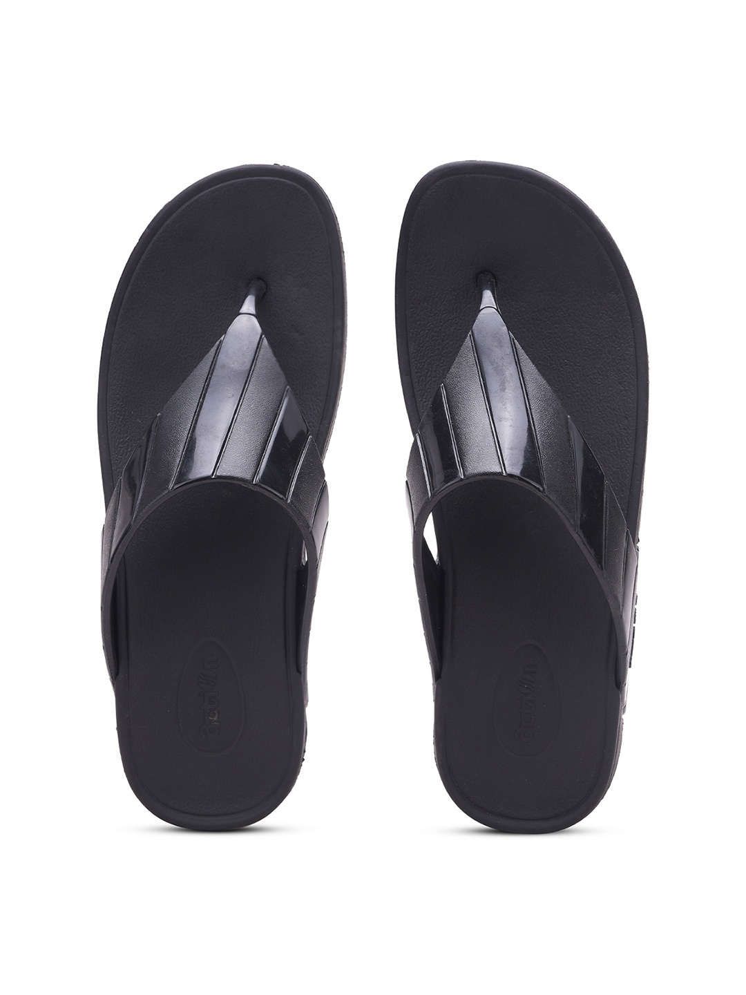 

Action EVA Flotter Women Textured Rubber Thong Flip-Flops, Black