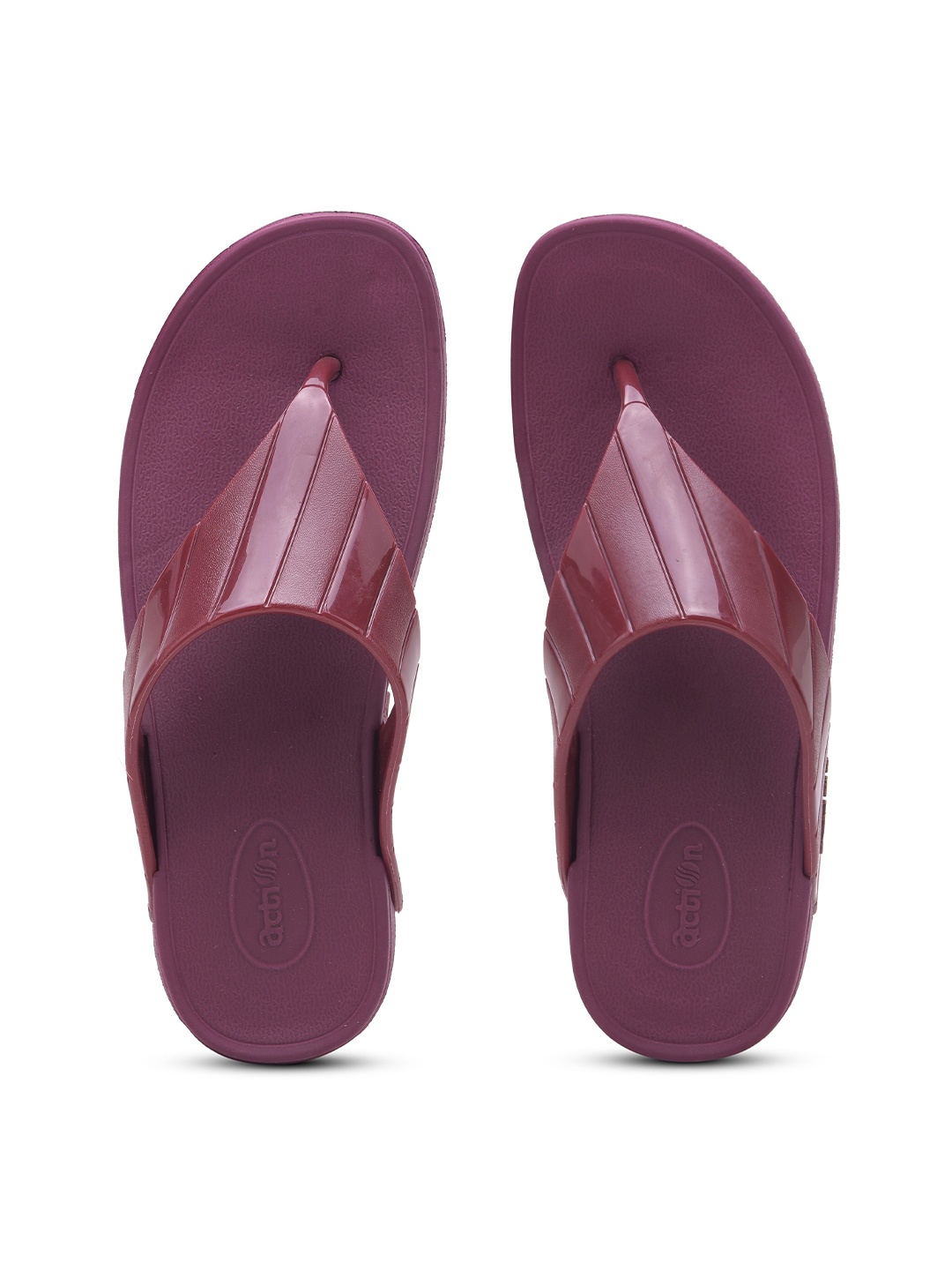 

Action EVA Flotter Women Self Design Rubber Thong Flip-Flops, Maroon