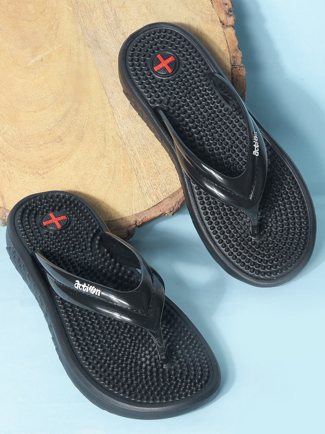 

Action EVA Flotter Women Self Design Rubber Thong Flip-Flops, Black