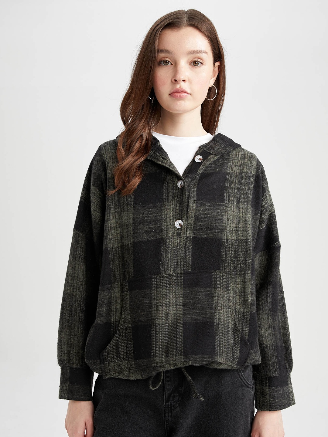 

DeFacto Tartan Checked Casual Shirt, Green