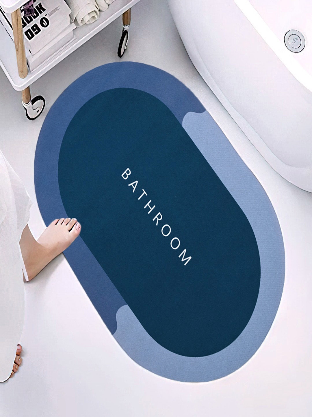 

Cortina Navy Blue Non-Slip Bath Rugs