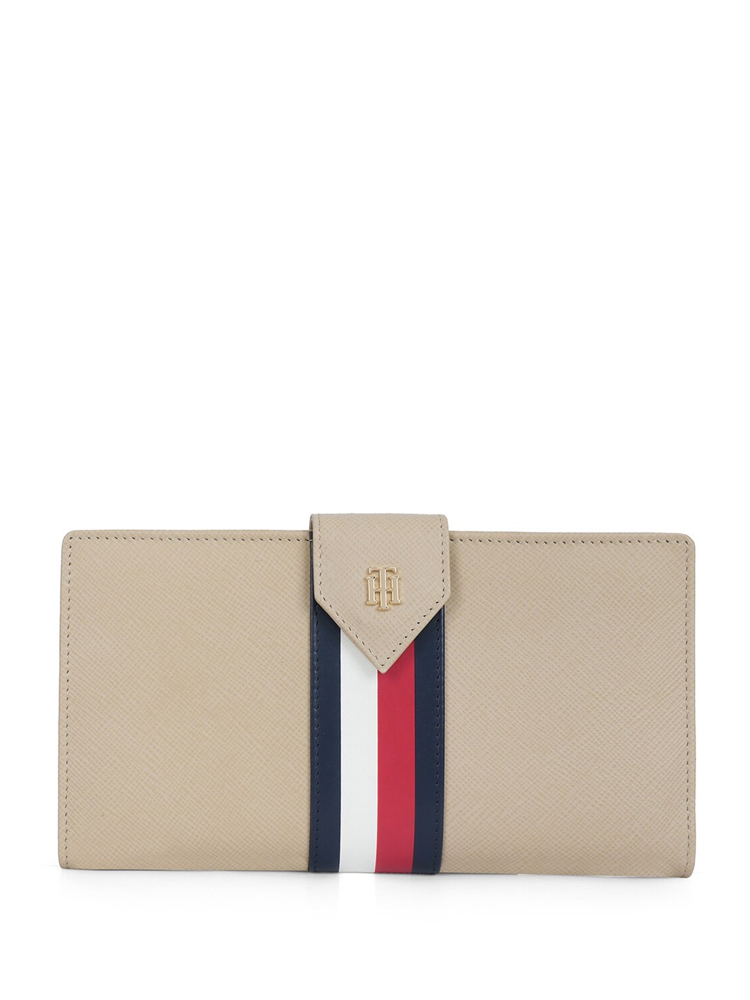 

Tommy Hilfiger Women Leather Two Fold Wallet, Beige