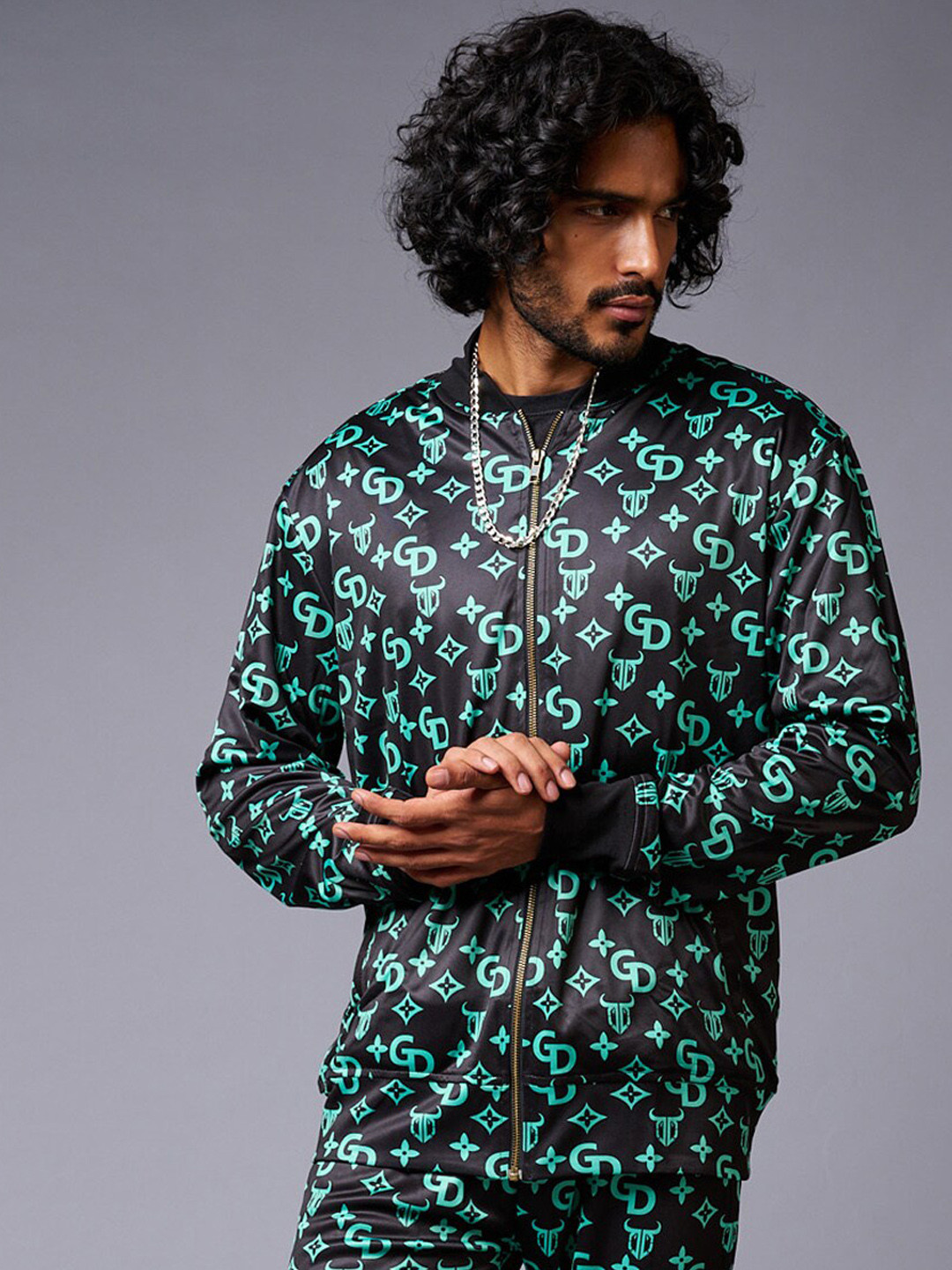 

GO DEVIL GD Printed Jacket With Trousers Co-Ords, Black