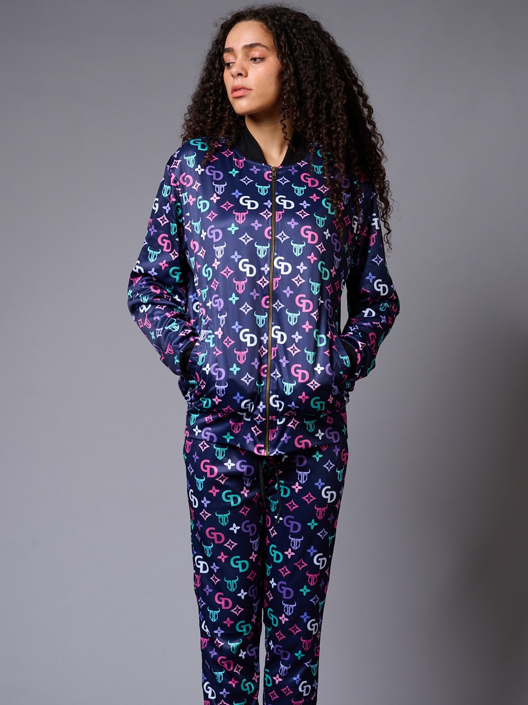 

GO DEVIL Printed Jacket & Trousers Co-Ords, Blue