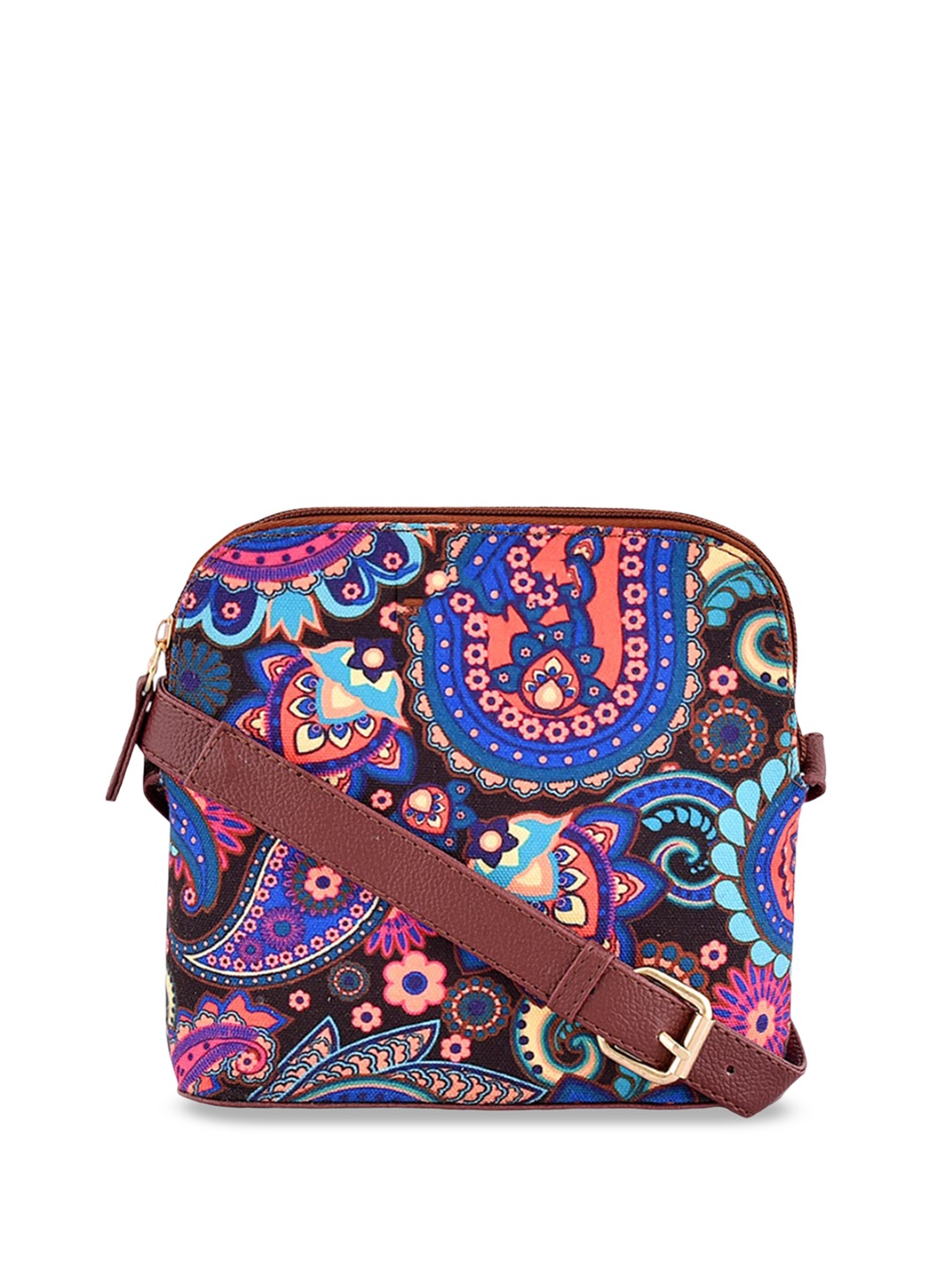 

Anouk Ethnic Motifs Printed Structured Sling Bag, Blue