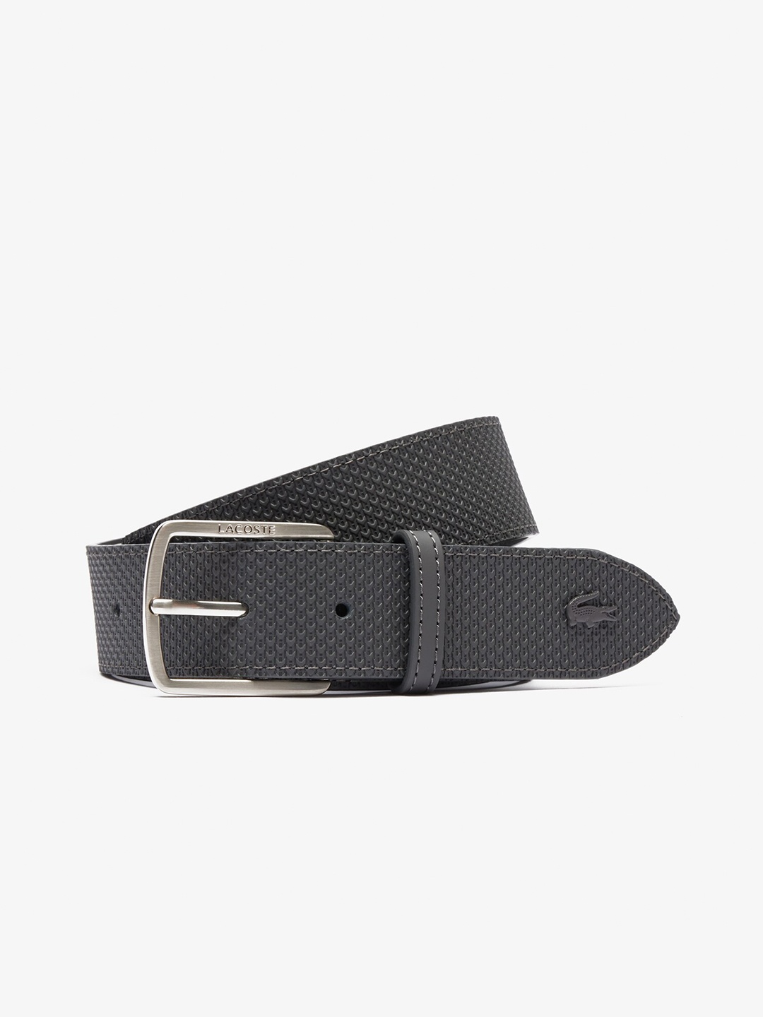 

Lacoste Men Textured Leather Belt, Grey