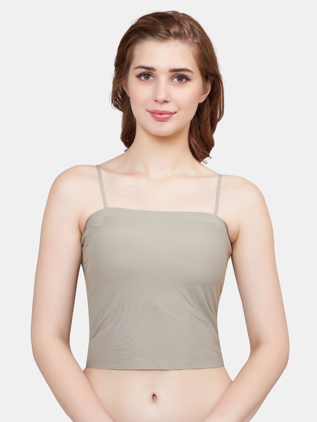 

PLUMBURY Lightly Padded Short Slip Camisole, Green