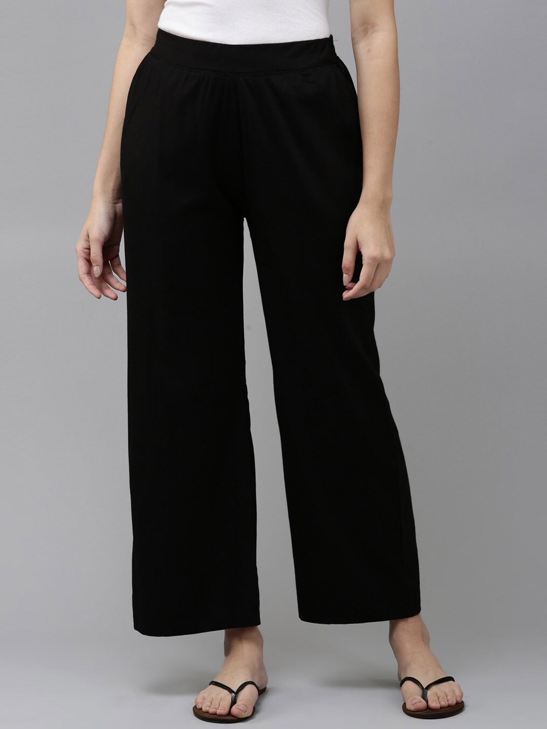 

Kryptic Women Pure Cotton Lounge Pants, Black