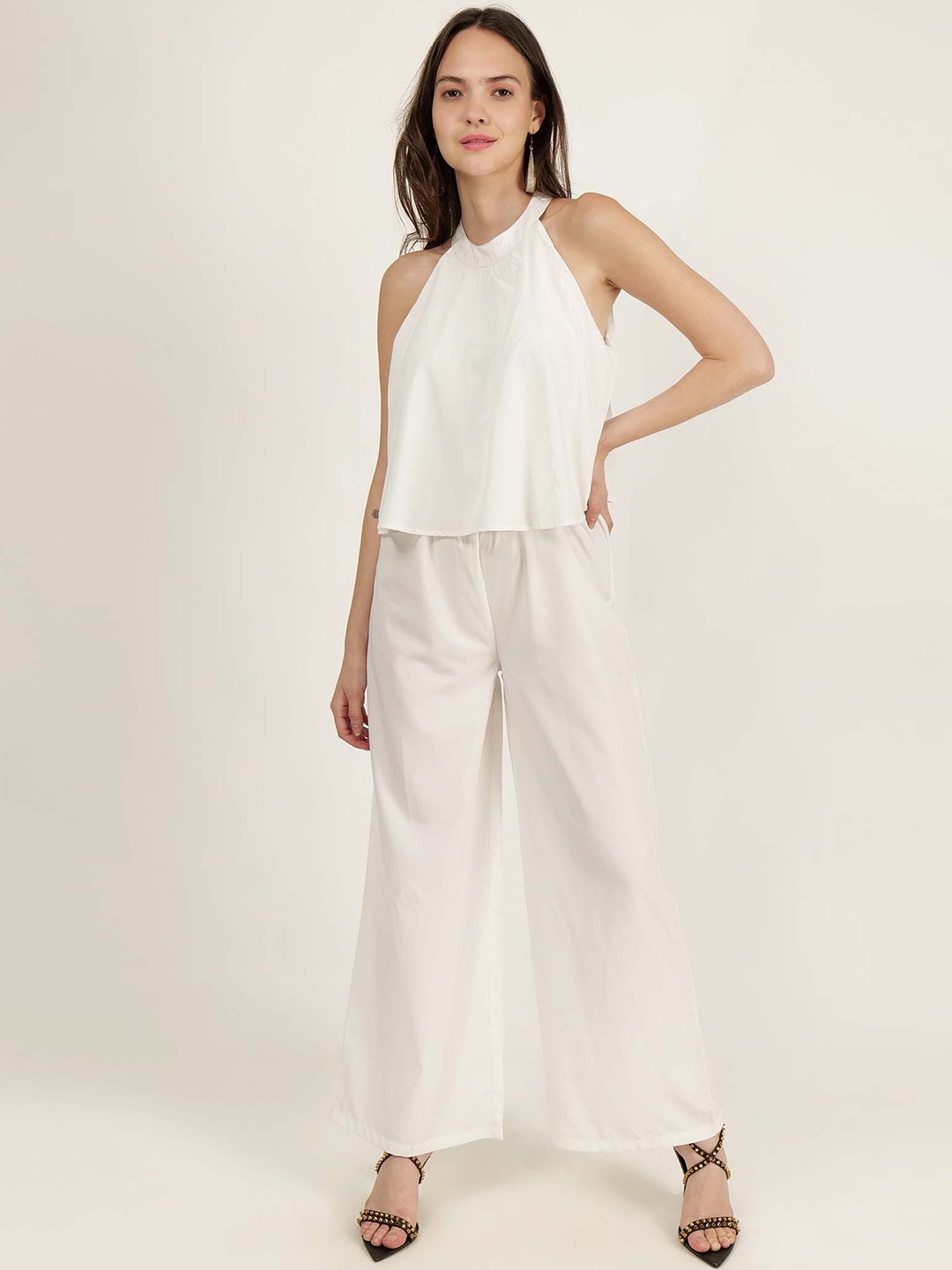 

DRIRO Halter Neck Basic Jumpsuit, Off white