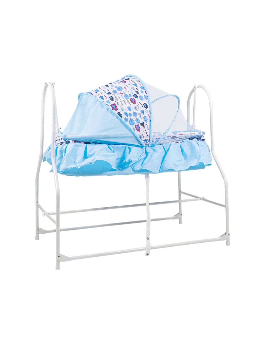 

BAYBEE Infants Pure Cotton 2 in 1 Multifunction Blue Baby Swing Cradle