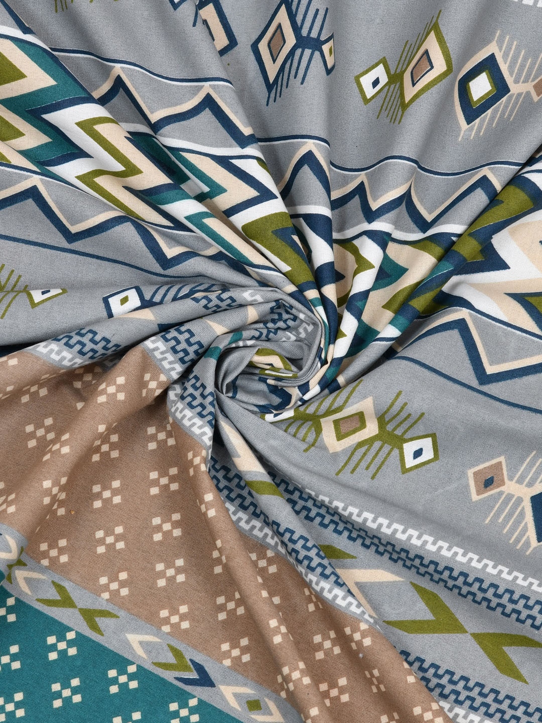 

Salona Bichona Blue & Green 6 Pieces Printed Pure Cotton Diwan Set