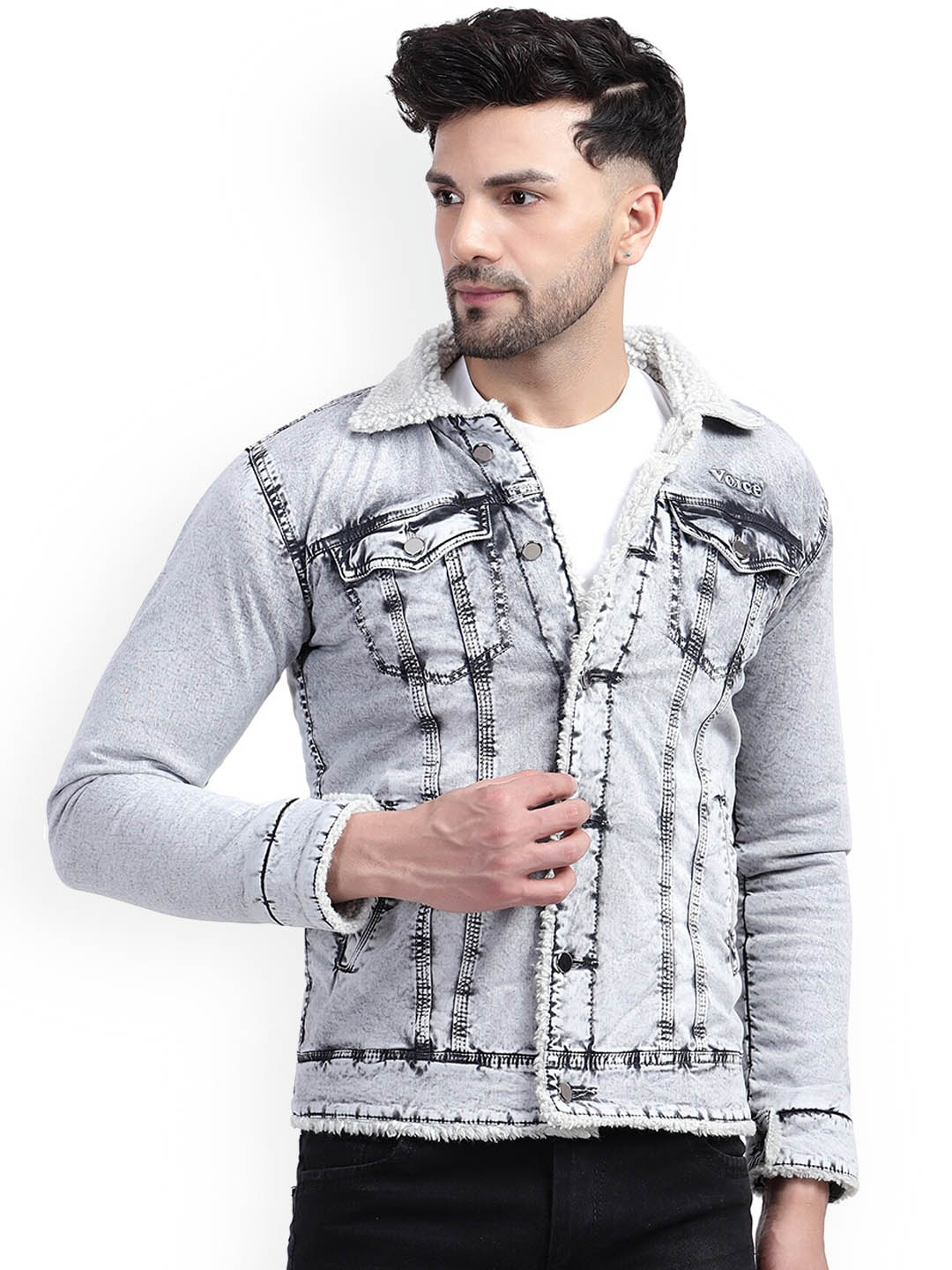 

PLUS 91 Washed Denim Jacket, Grey