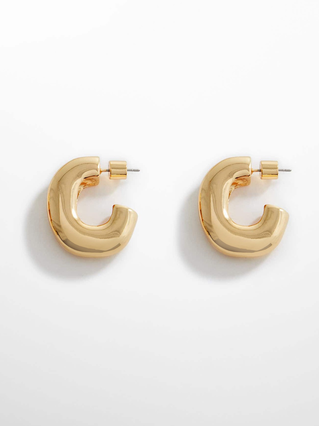 

MANGO Women Volume Half-Hoop Earrings, Gold