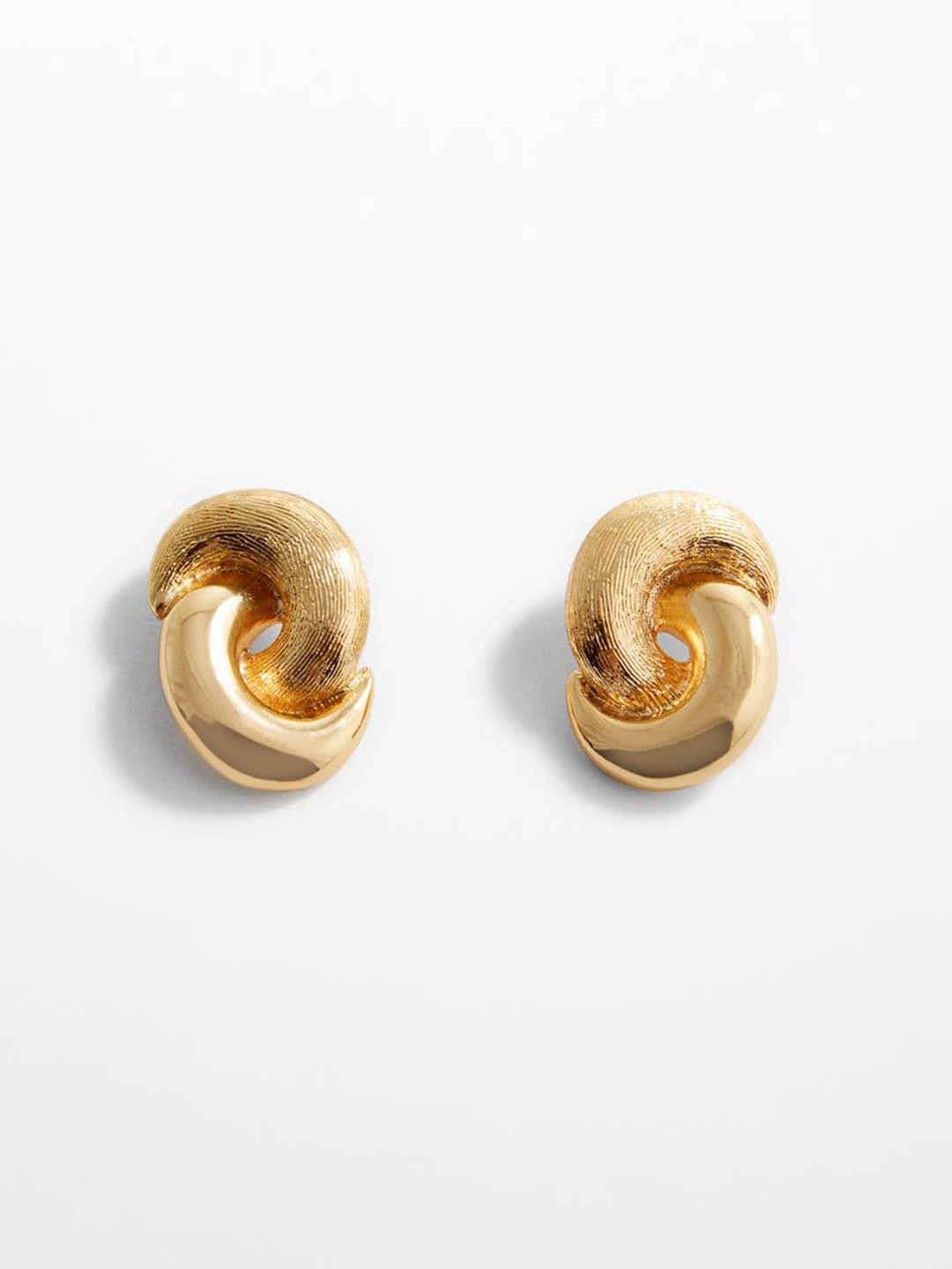 

MANGO Women Intertwined Earrings Studs, Gold