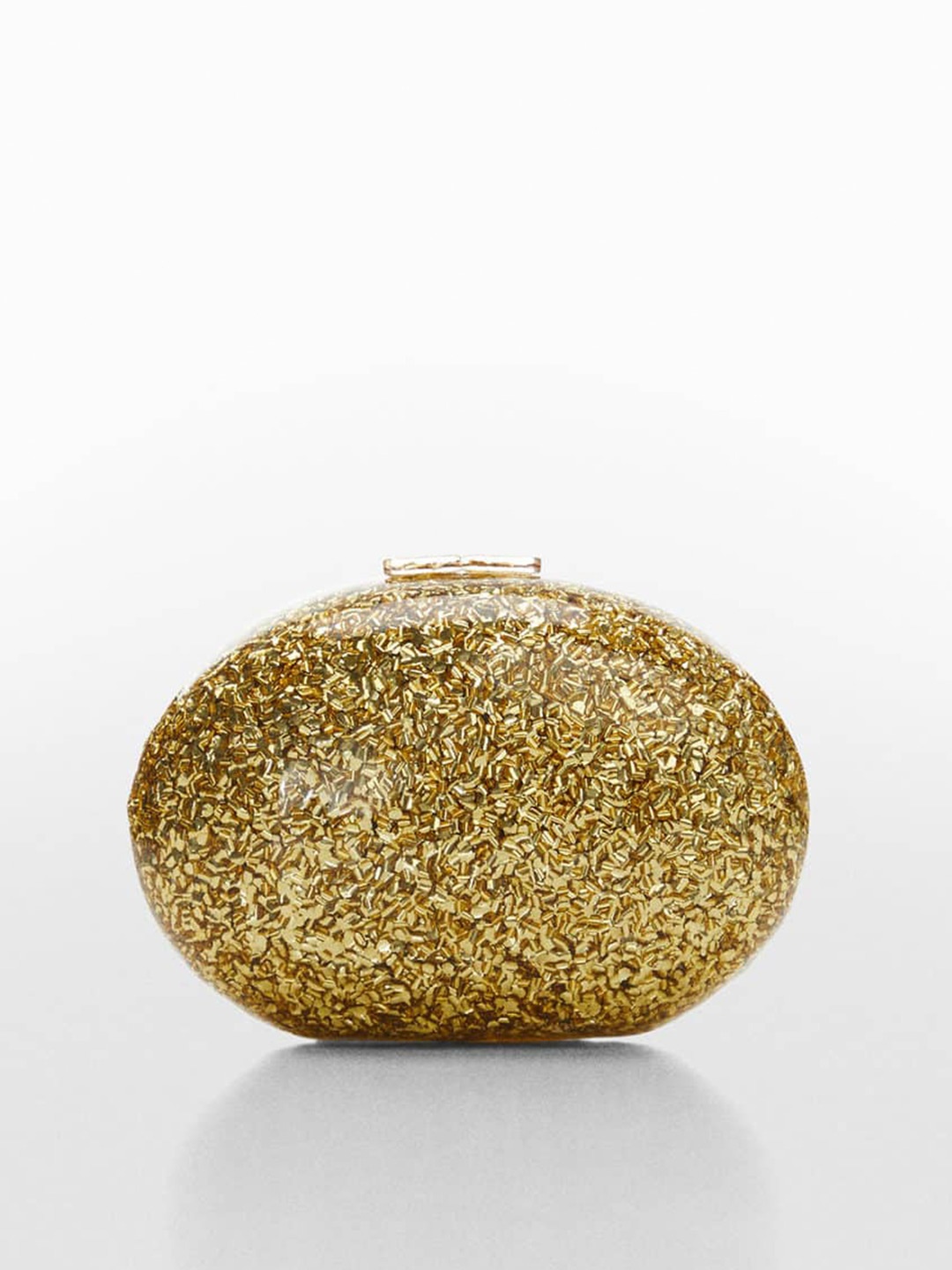 

MANGO Gold-Toned Embellished Box Clutch
