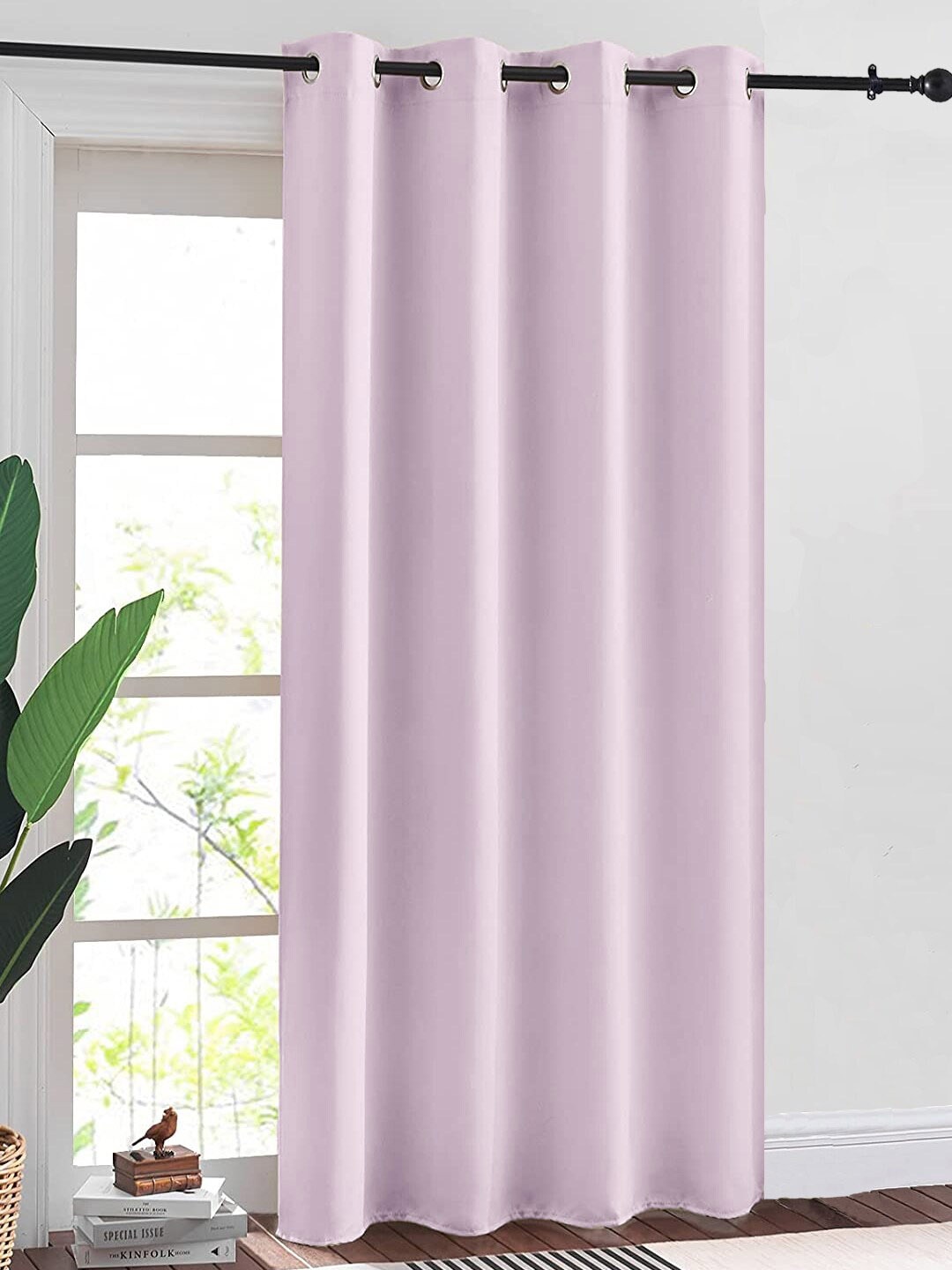 

URBAN SPACE Lavender 2 Pieces Black Out Window Curtain