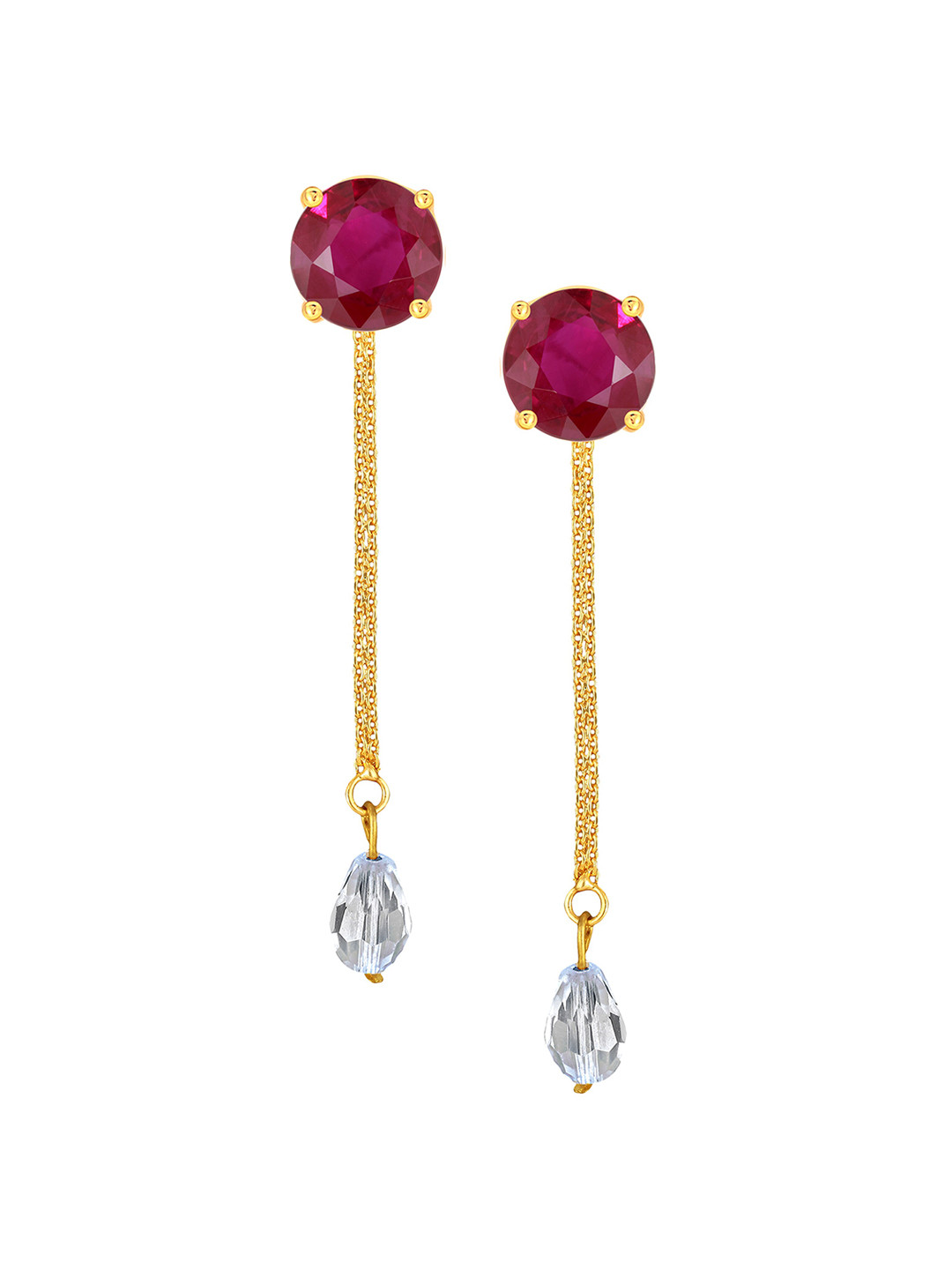 

Vighnaharta Gold-Plated Floral Drop Earrings