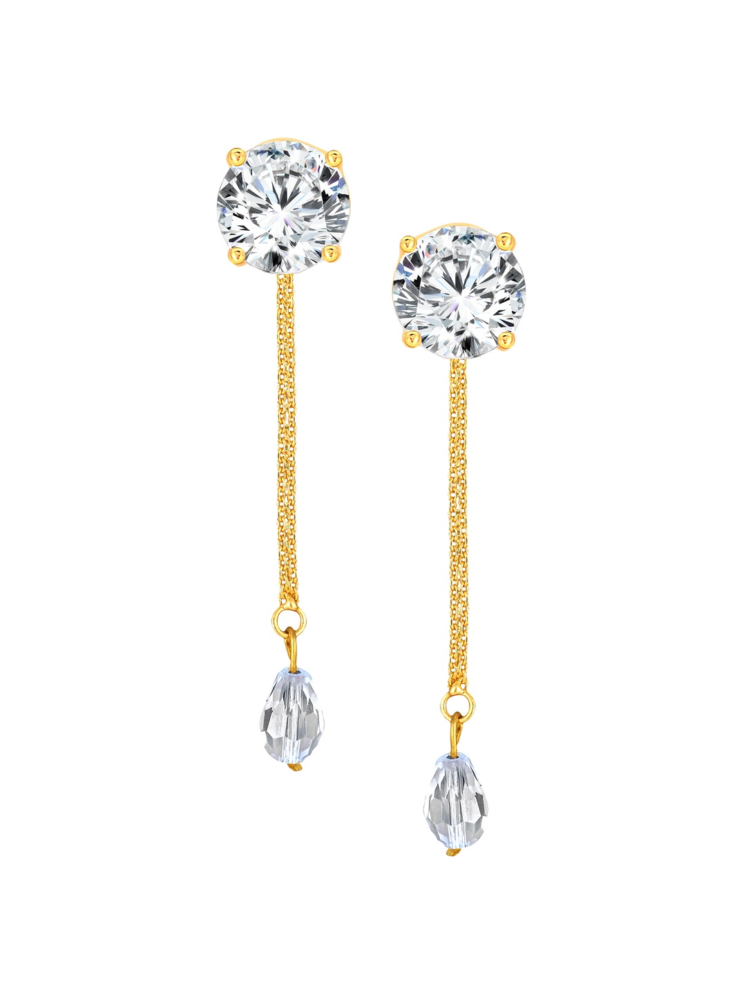 

Vighnaharta Gold-Plated Floral Drop Earrings
