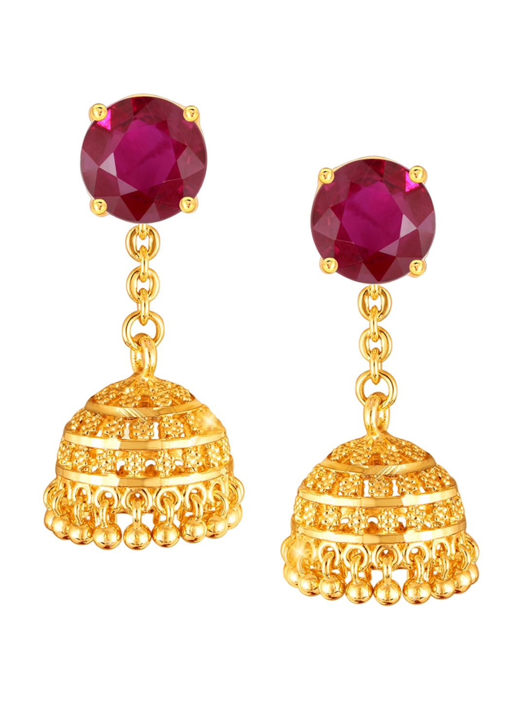 

Vighnaharta Gold Plated Floral Jhumkas