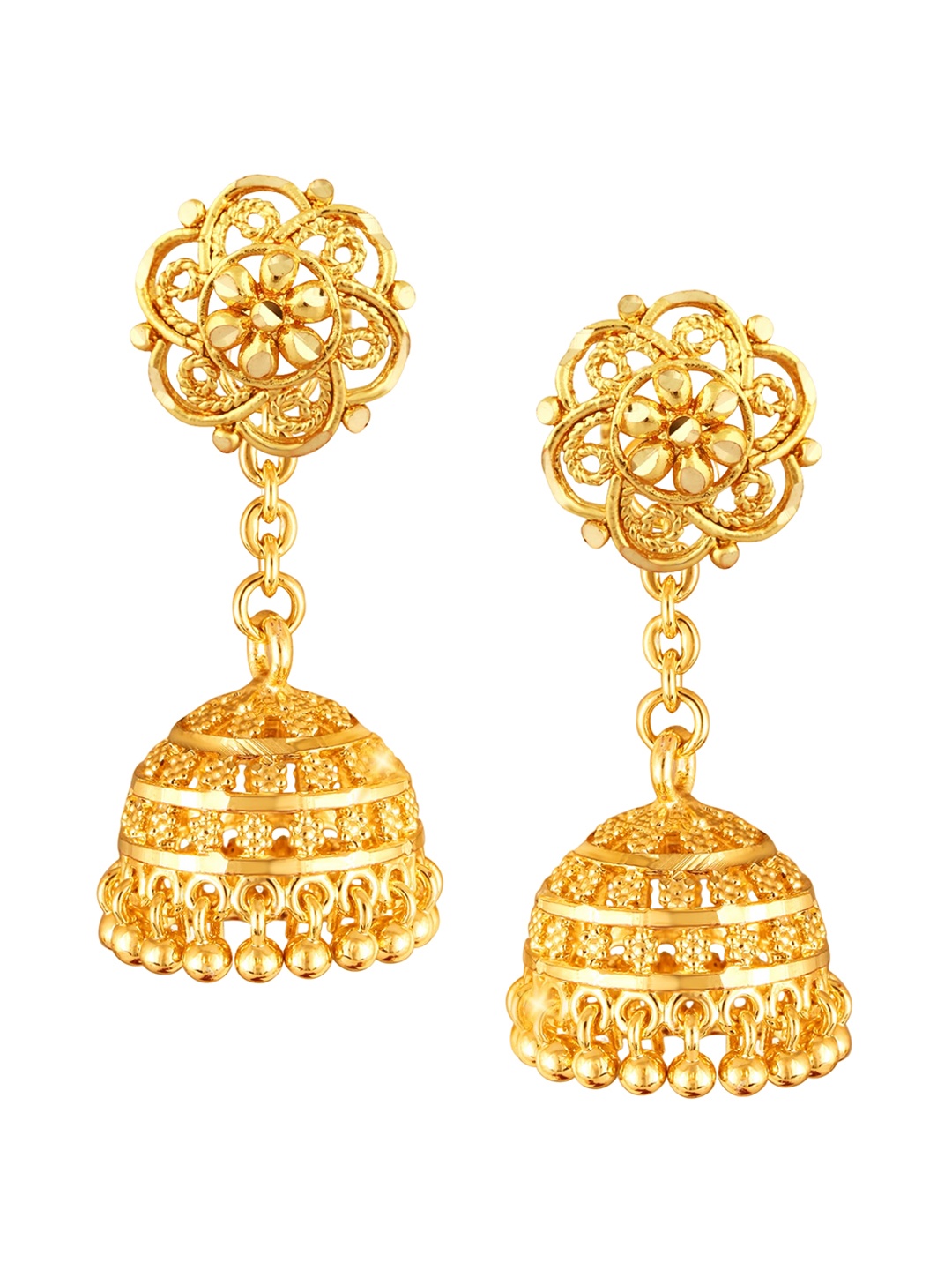 

Vighnaharta Gold Plated Floral Jhumkas