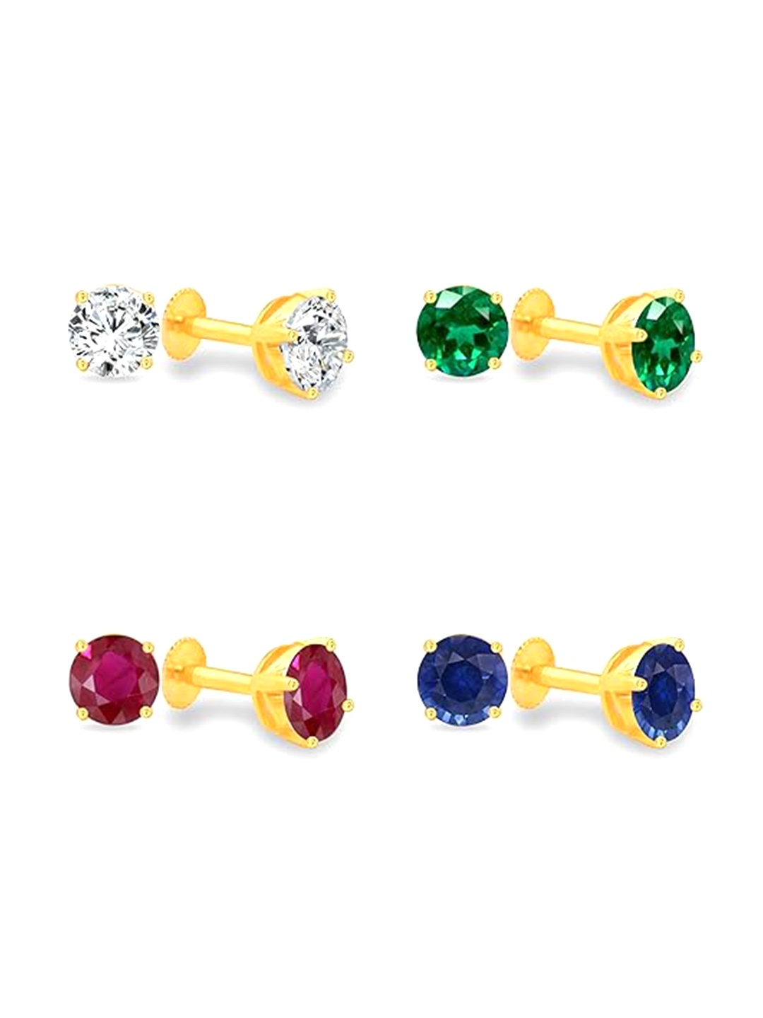 

Vighnaharta Set Of 4 Studs Earrings, Green