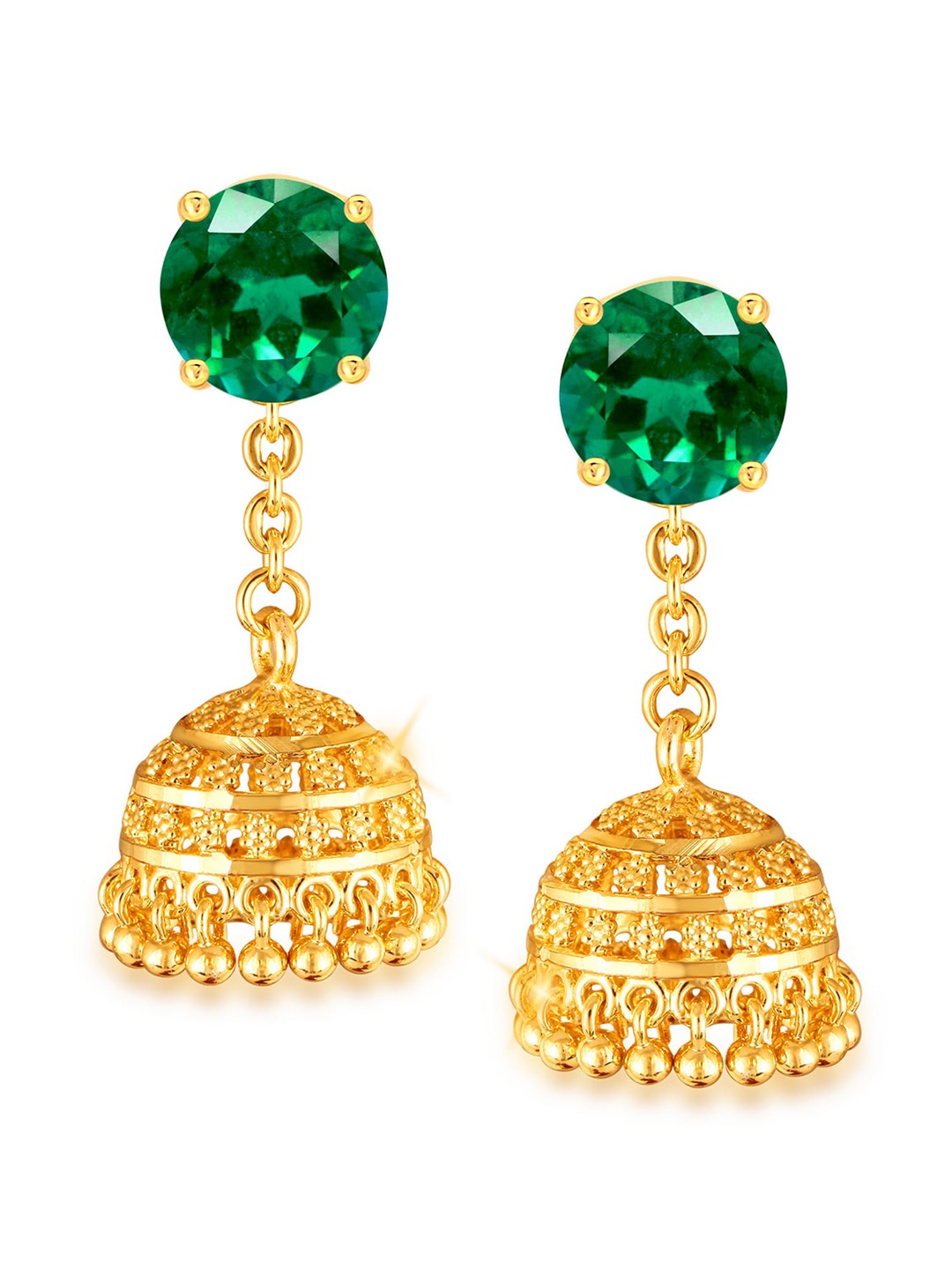 

Vighnaharta Gold Plated Floral Studs With Removable Jhumkas