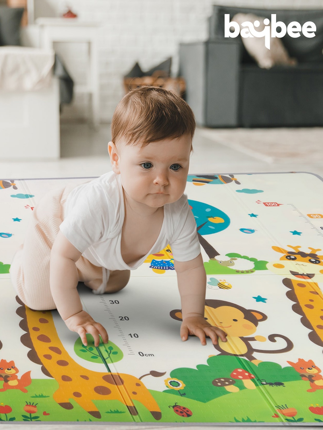 

BAYBEE Waterproof Double Sided Play Mat, White